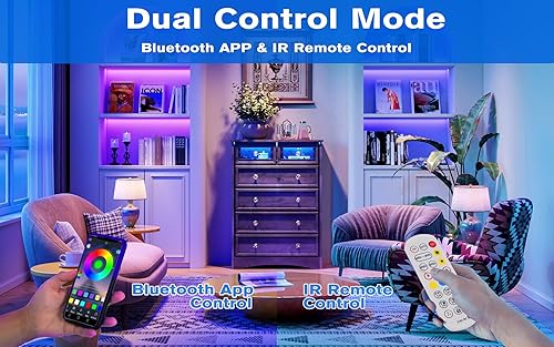 Miniatura 6 de Cómoda moderna de 6 cajones con luces LED, aparadores para dormitorio, cómoda alta, organizadores de armario y ropa de almacenamiento, asa fácil de