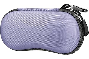 Durable Purple Glasses Case with Metal Carabiner