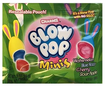 Charms Lollipops Limited Edition Easter Blow Pop Minis Resealable Pouch - 3 Oz