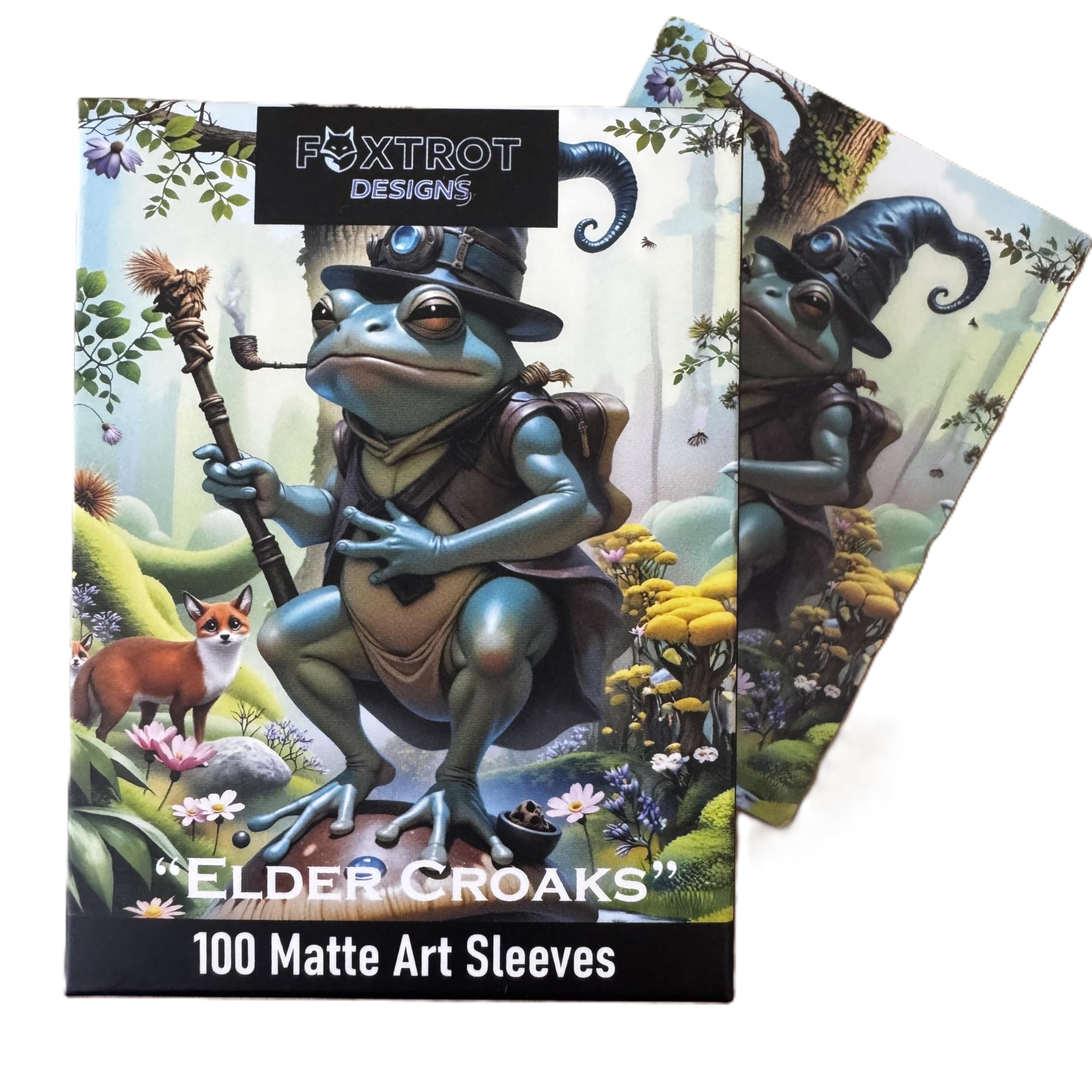Foxtrot Designs: Elder Croaks Frog Wizard 2025-100CT Matte Art Card Sleeves - Compatible with Magic The Gathering and Other TCGs & LCGs Protection, for Toploaders