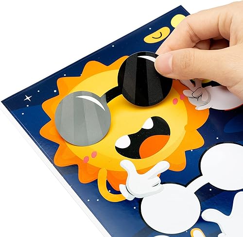 Miniatura 2 de WATINC Juego de 45 calcomanías para hacer tu propio planeta, 9 planetas del sistema solar, calcomanías de fiesta de cumpleaños para niños, hazlo tú