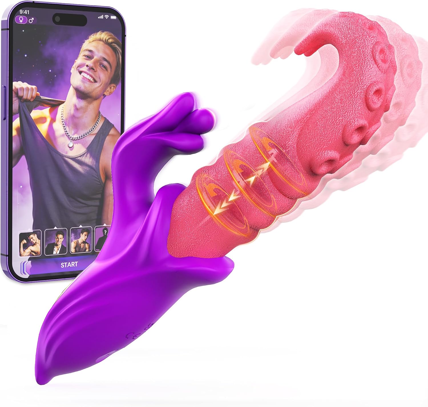 Rabbit Vibrator Tongue Toy for Women Sex Toy, G Spot Vibrator Wand APP Remote Control Couples Sex Toys 10 Ring Thrusting 10 Licking Swing & 10 Vibrating Modes, Female Vibrators Adult Sex Toys & Games