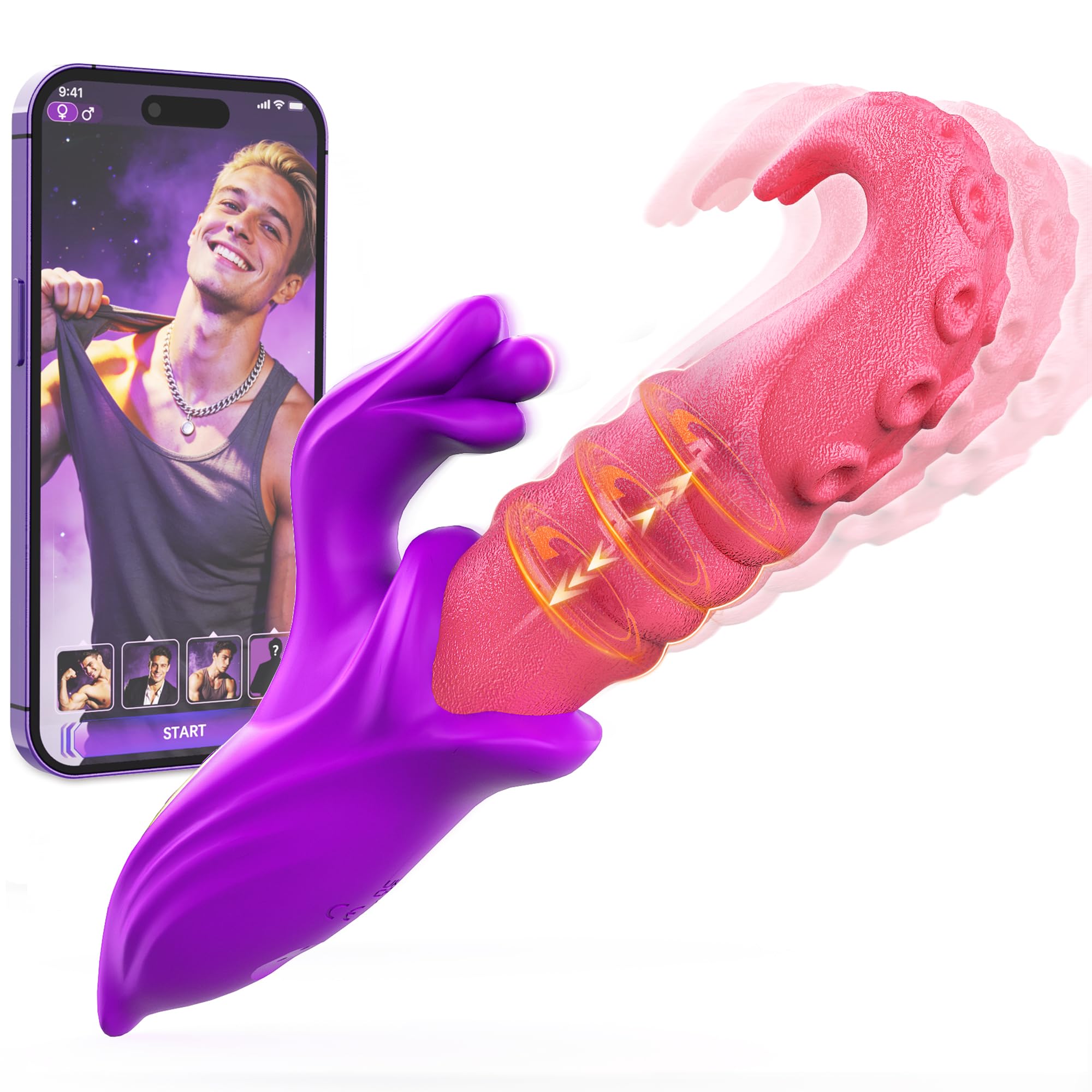 Rabbit Vibrator Tongue Toy for Women Sex Toy G Spot Vibrator Wand APP Remote Control Couples Sex Toys