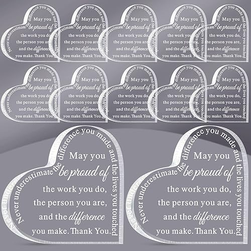 Geelin 12 piezas de regalo de agradecimiento de Navidad para compañeros de trabajo y empleados, regalo de placa de jubilación con texto en inglés