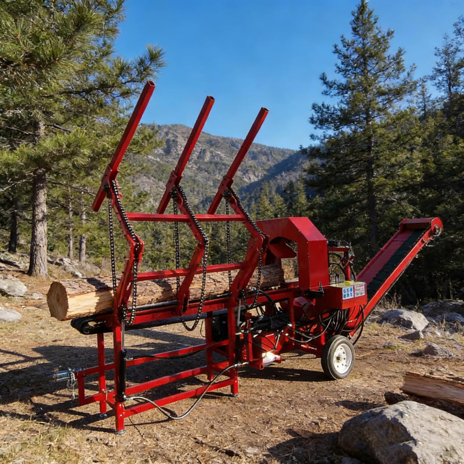Heavy-Duty Portable Log Splitter for Firewood, Ideal for Camping, BBQ, and Winter Wood Stove Heating, Safe and Easy Operation