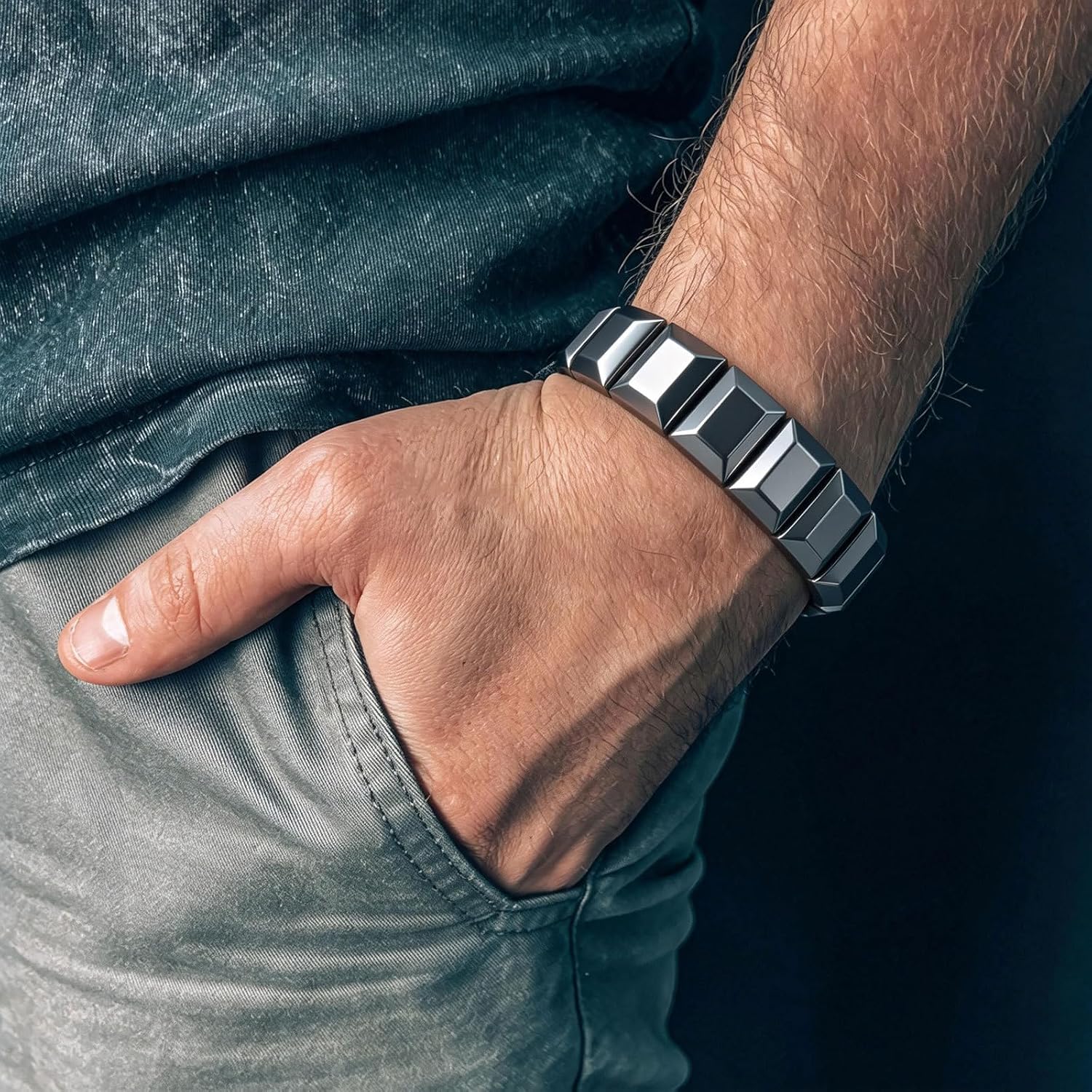 MEALGUET Natural Hematite Bracelet for Men - Mens Bracelets Handmade Stretch Black Bead Masculine Energy Male Healing Bracelets, Men's Inspirational Jewelry Gifts, Hematite... - Image 4