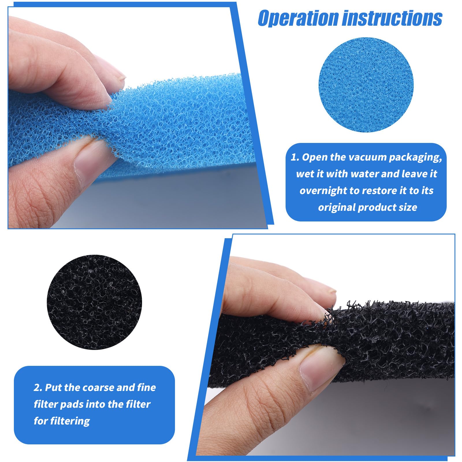 Tinoaly 4 Tampons Filtrants pour Bassin, Grossiers et Fins Compatibles avec Les Boîtes 52231 et 52229 pour Aquariums Extérieurs Fontaines
