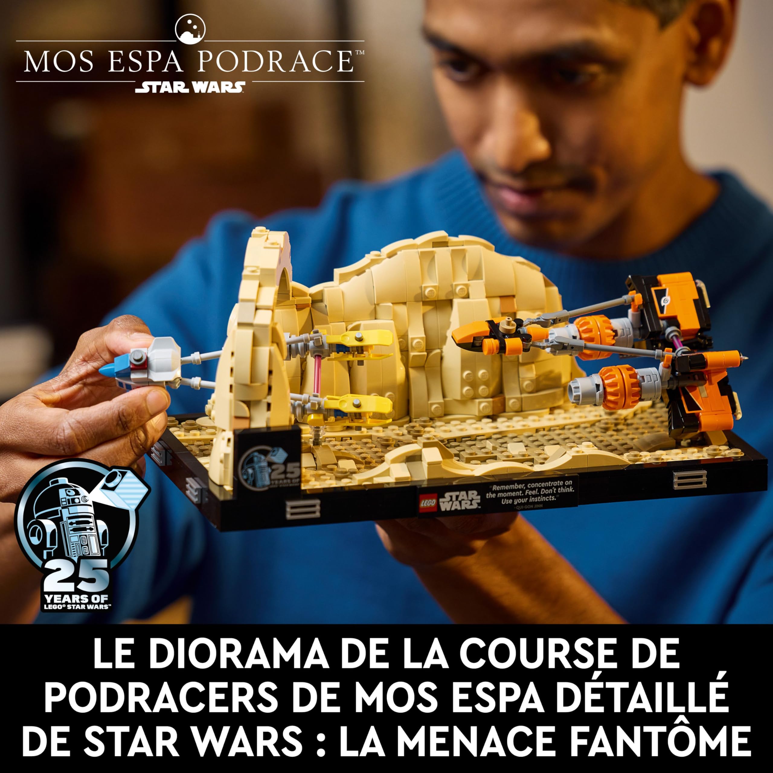 LEGO Star Wars : La Menace Fantôme Diorama de la Course de Podracers de Mos Espa - Maquette à Construire - Set de Collection à Offrir aux Adultes - Inclut Le Podracer d’Anakin Skywalker 75380