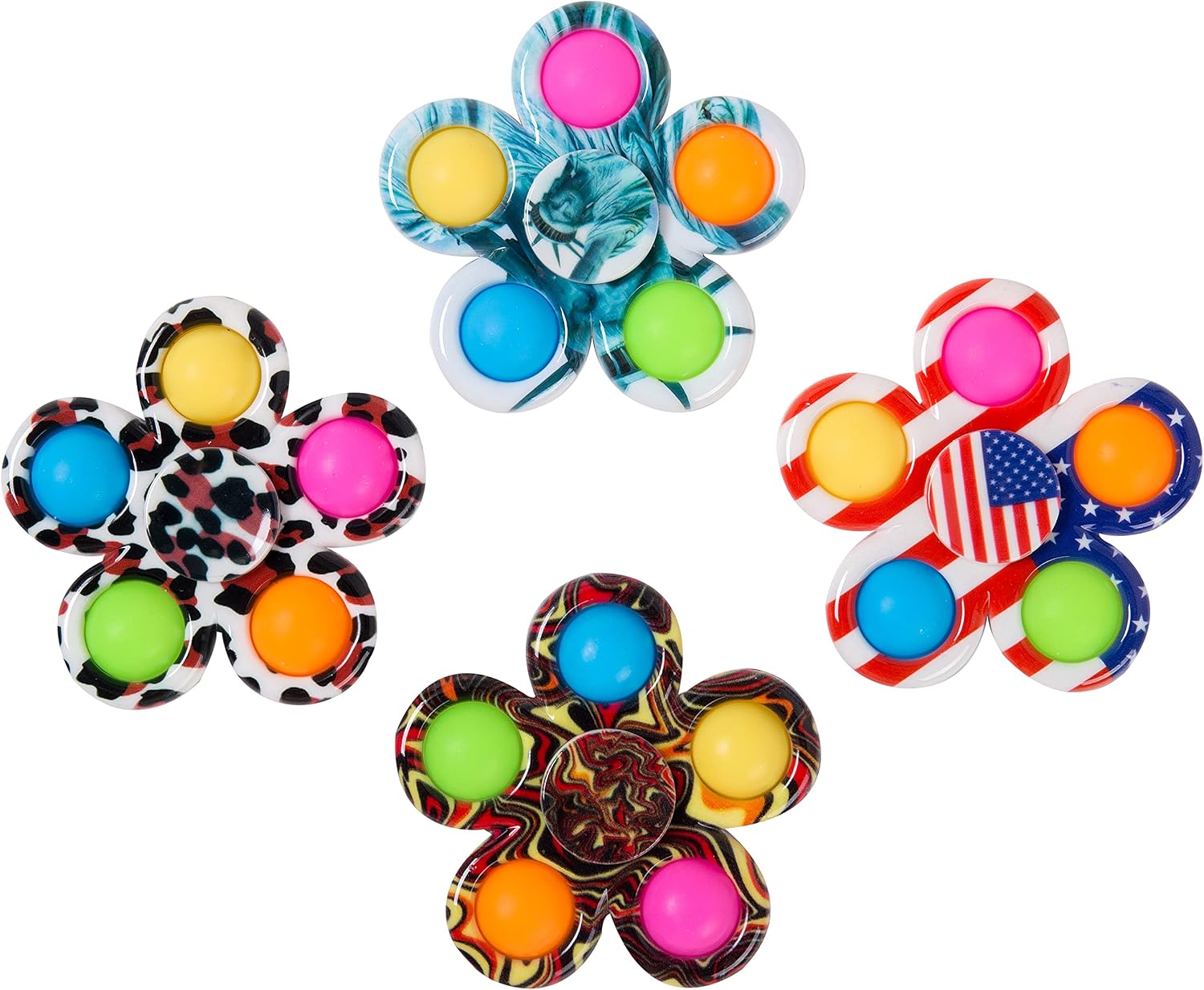 Pop Fidget Spinner,Mini Dimple Digit Toy Colorful Push Bubble Spinners Toys for Stress Reliever Gifts for Kids Adults