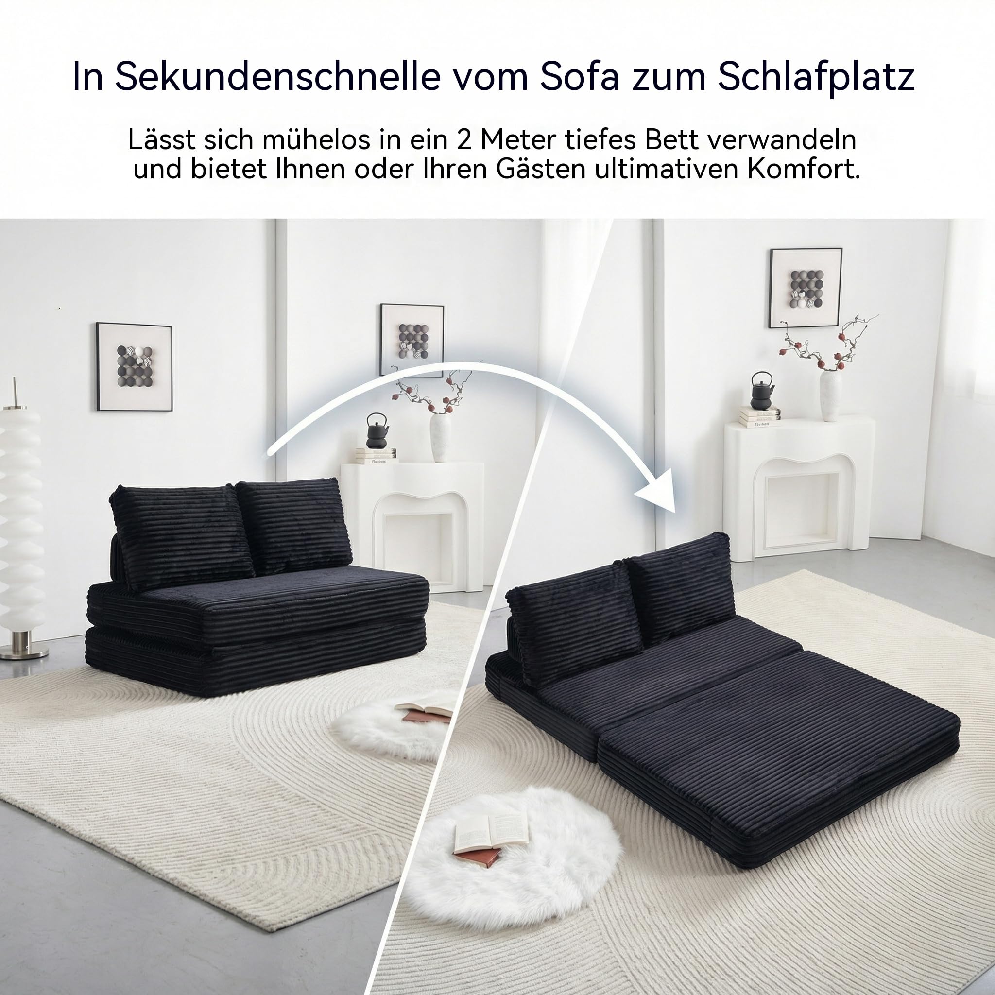 staronce Sofa Bed 2-in-1 with Removable Backrests