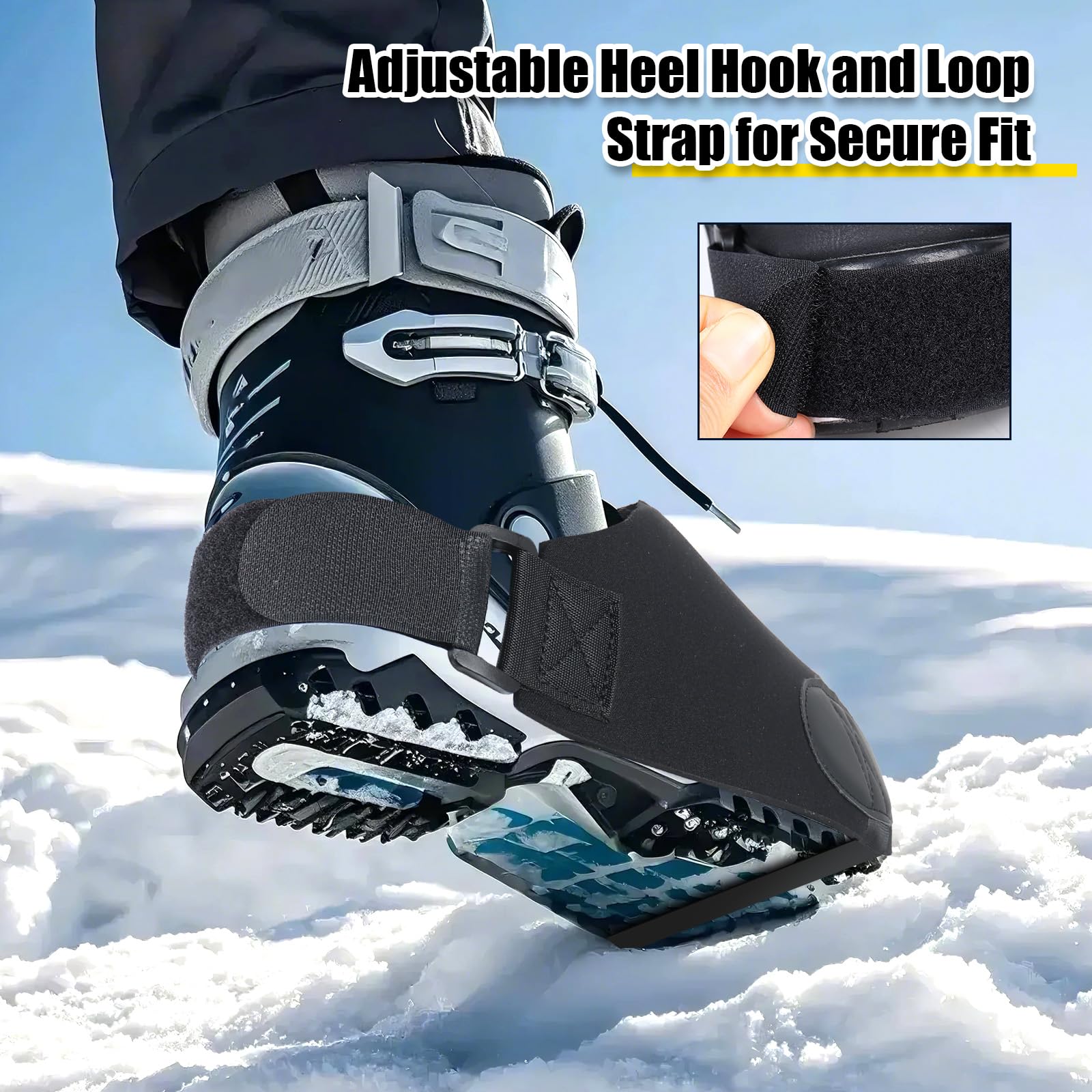Tryly 2 pares de fundas para botas de esquí, fundas para botas de esquí de invierno para calidez, fundas para zapatos de esquí para nieve, mantiene tus pies secos y calientes para esquiadores,
