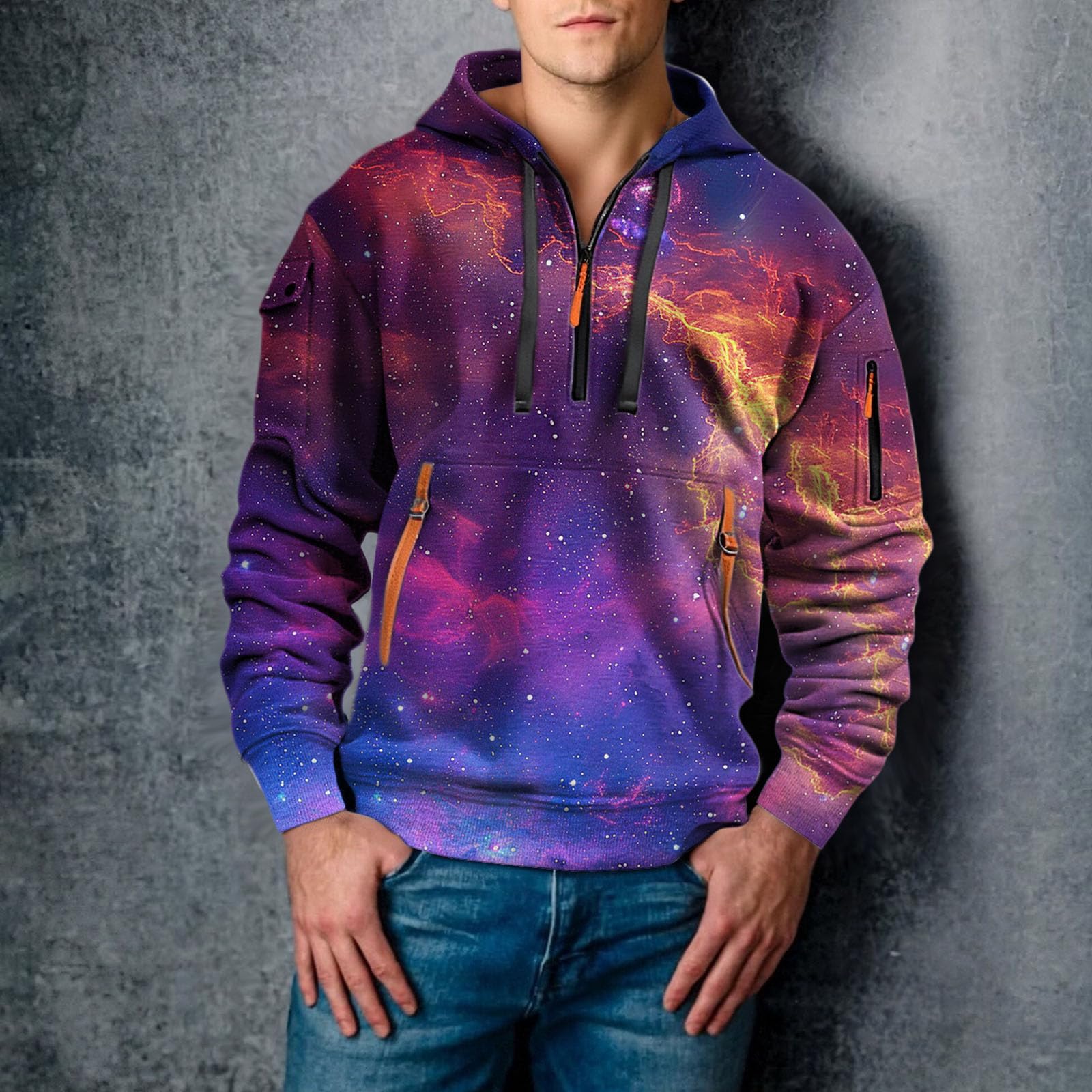 Sudaderas con Capucha Corta Sudadera Y Cremallera De Un para Hombre, Estilo Casual Deportivo, Bolsillos. Tallas S A 5XL. Boxeo Hombre (Ht1, XXL) Cortavientos Ropa Verano Protección Solar