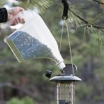 More Birds 3-in-1 Super Tote - 5 lb Capacity Container with Tapered Pour Spout, Easy Grip Handle & Stackable Design, Portable Seed Holder & Dispenser for Backyard Birding and Wildlife, 100-SF-TOTE | Easy Grip Handle & Stackable Design, Portable Seed