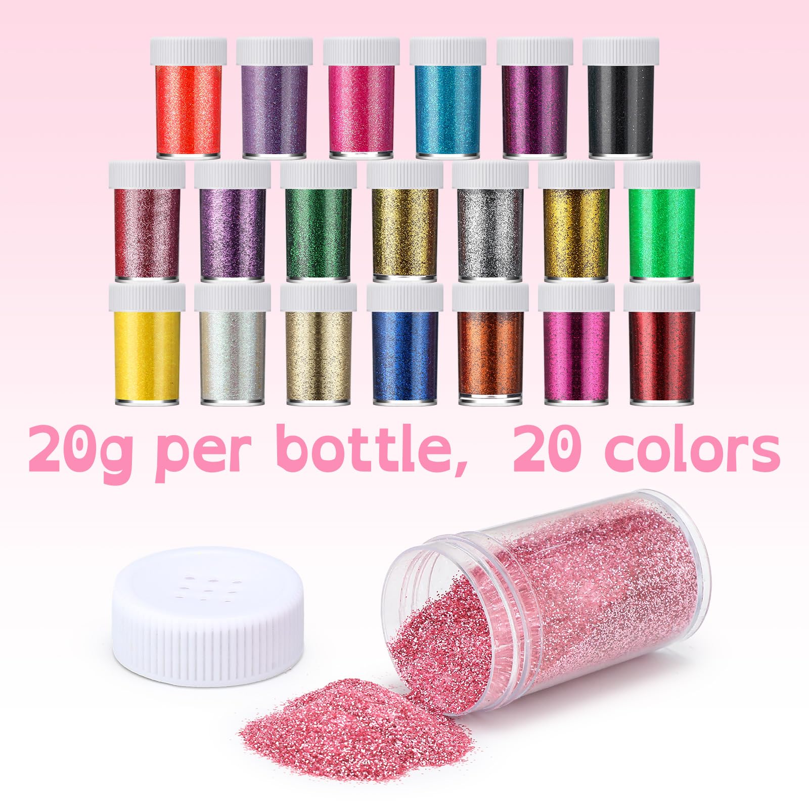 10 Pcs Snow Globe Tumbler DIY Kit - Pink & Blue Glitter Cup Making Supplies With Tools - View #14