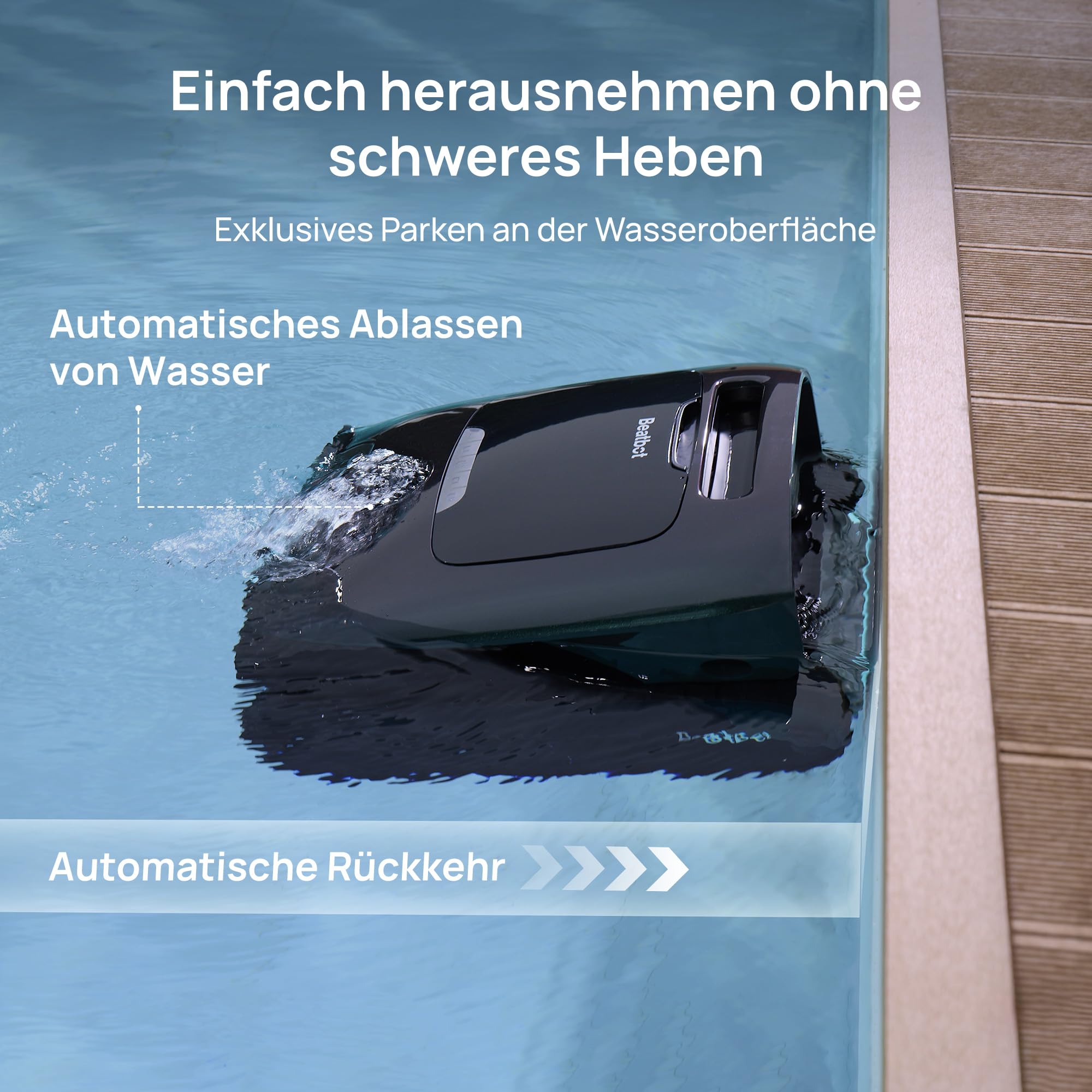 Beatbot AquaSense 2 Pro Poolroboter Set mit Klärmittel-Satz, Oberflächen | Poolsauger Design für Reinigung Boden, Wand, Oberflächen und klärt Wasser, Schwebt nach Reinigung auf Wasseroberfläche