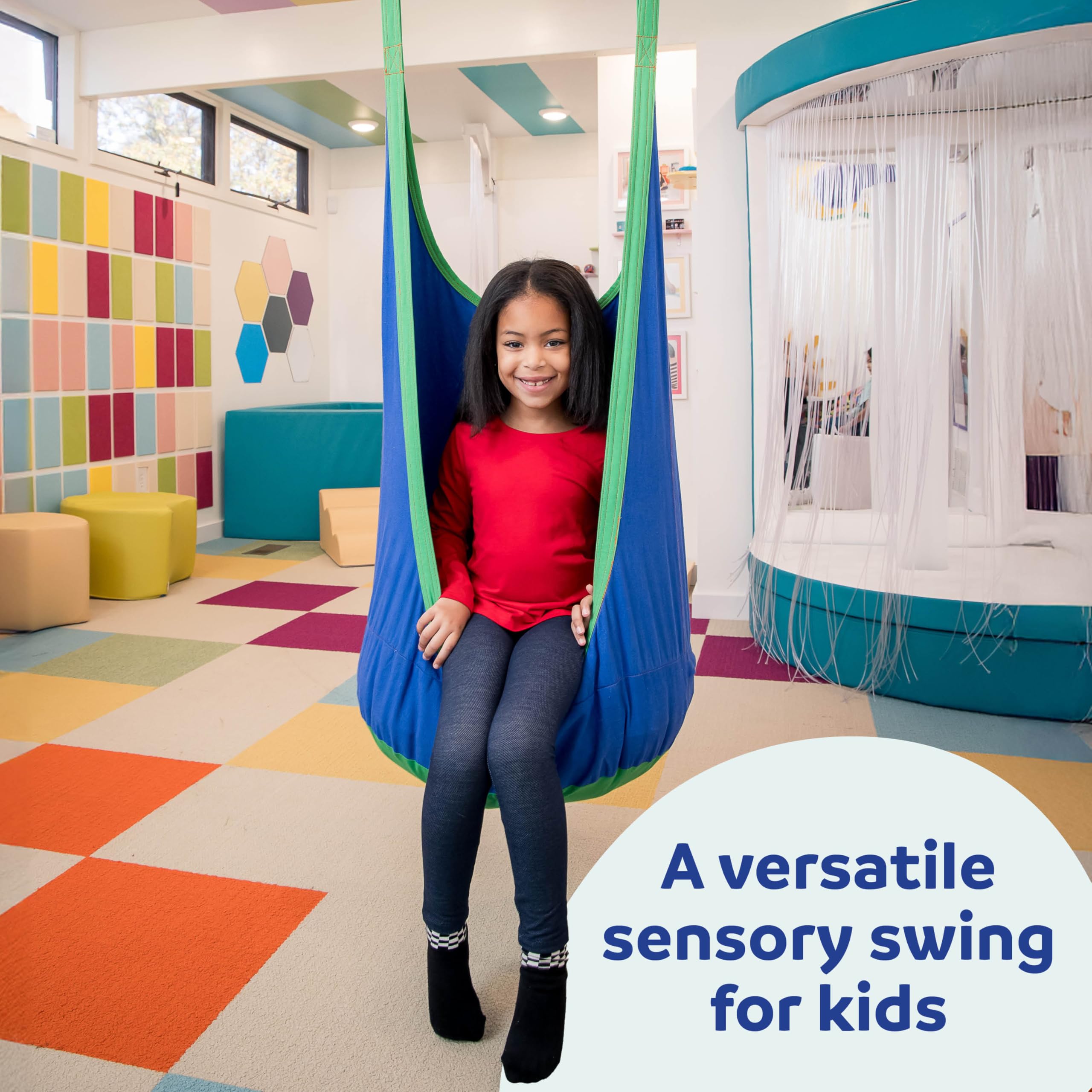 Fun and Function - Cocoon Climbing Swing - Special Needs Hanging Cocoon Swing for Kids - Sensory for Kids with Special Needs - for Children Ages 3-10 - Image 2