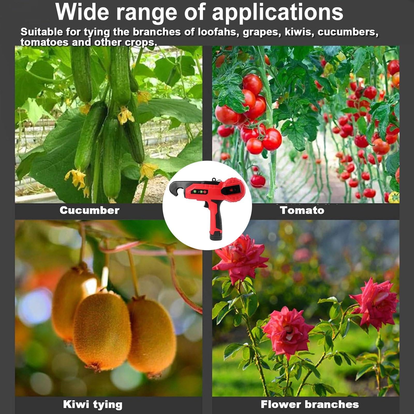 Legatrice per piante, 4 velocità, regolabile, per pomodori, cetrioli, verdure, vigneti