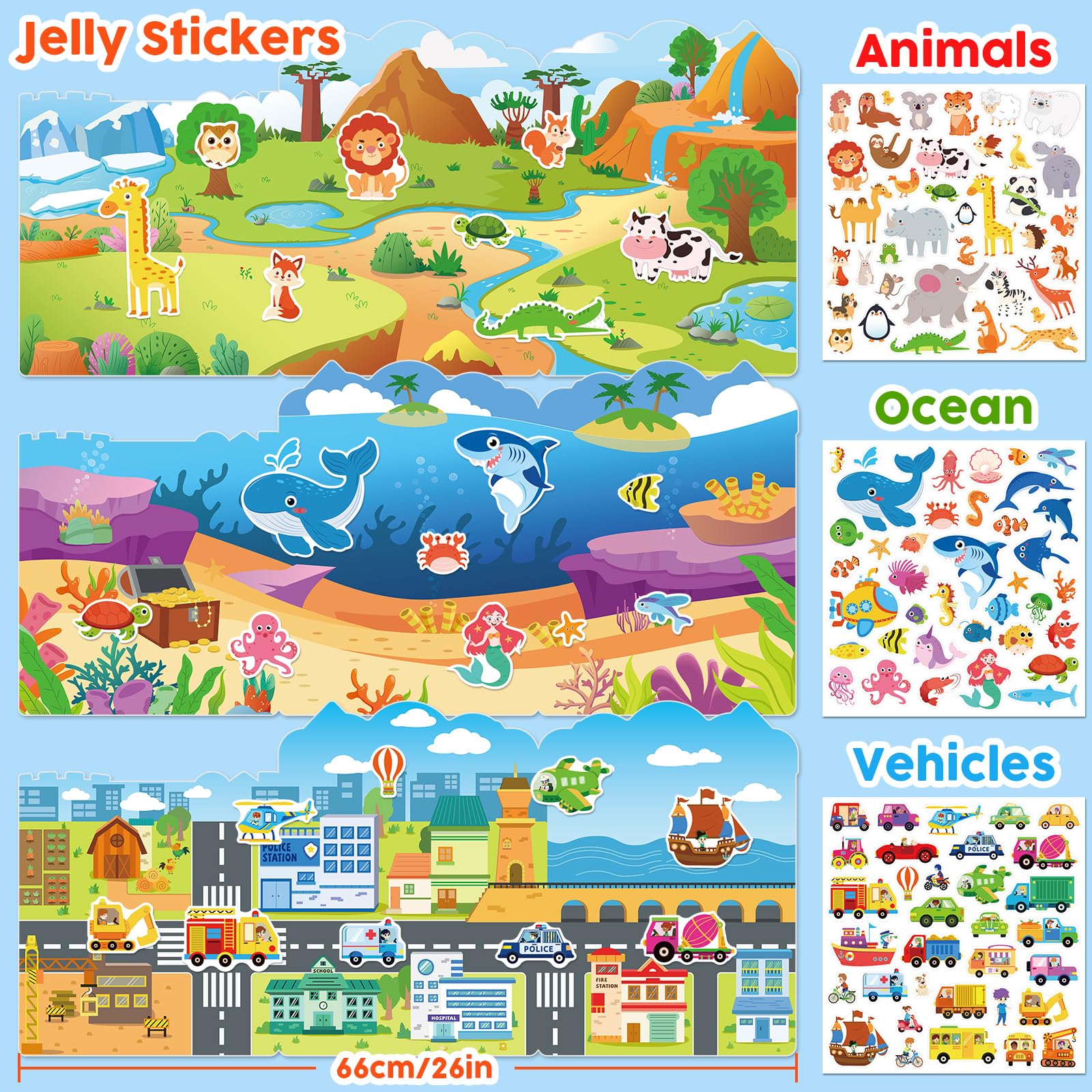Klever Kits Arte a Puntini - Dinosauri. Kit creativo senza disordine con adesivi, attività DIY per bambini 3-7 anni. Ideale come regalo o per viaggi