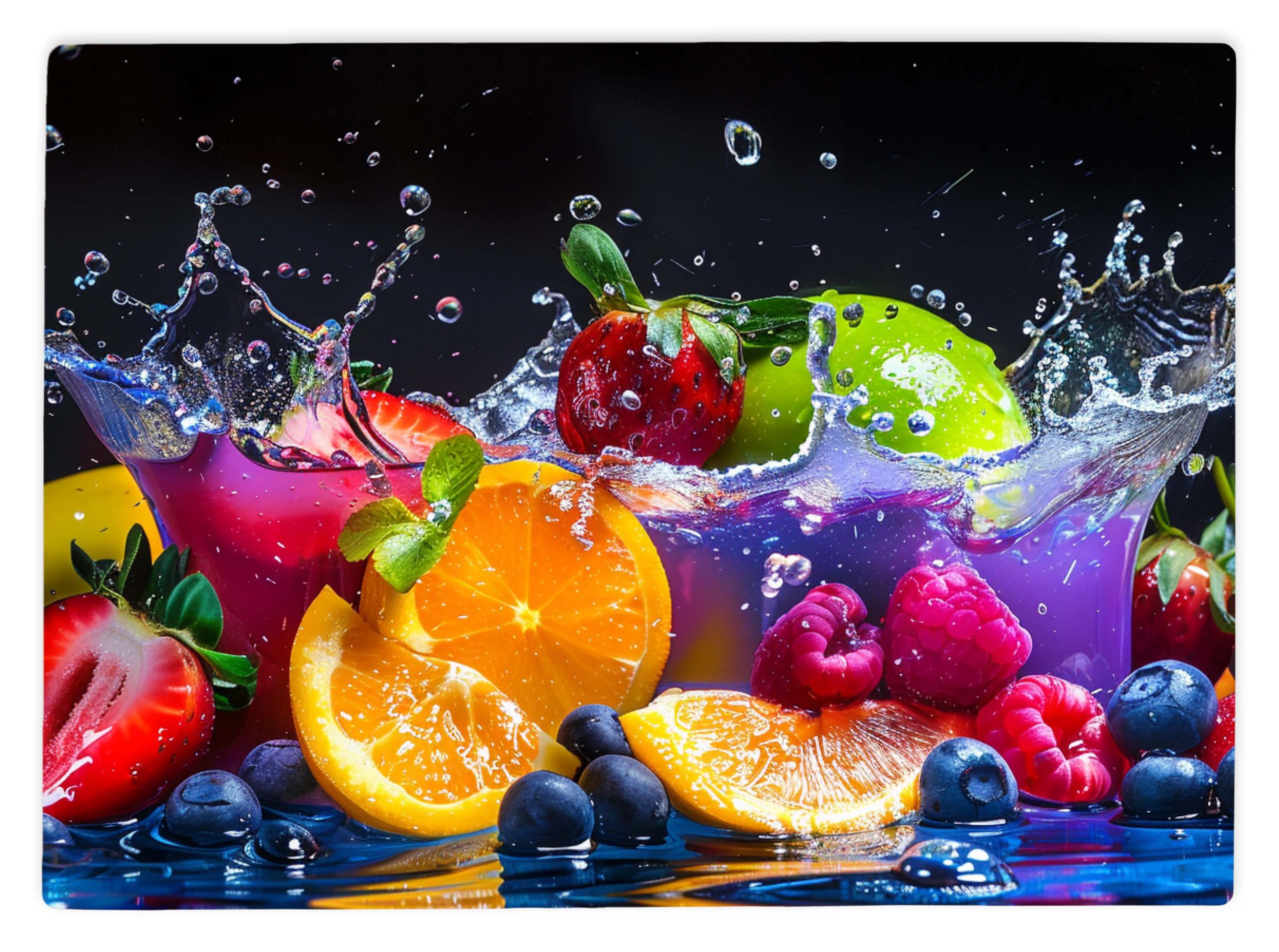 Shopagift Fruit Water Splash Glass Chopping Board Large Kitchen Worktop Saver 39cm x 28cm