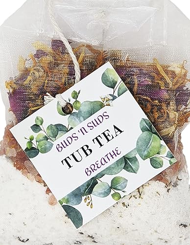 Miniatura 7 de Té de tina natural y orgánico floral con sales de baño, remojo de hierbas hecho a mano para relajación y alivio muscular. Experiencia de baño