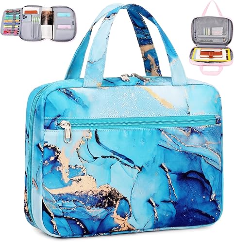 Miniatura 8 de Octsky Fundas para la Biblia para niñas, funda de transporte para niños, bolsa de iglesia con asa, bolsillo con cremallera (lago de mariposas)