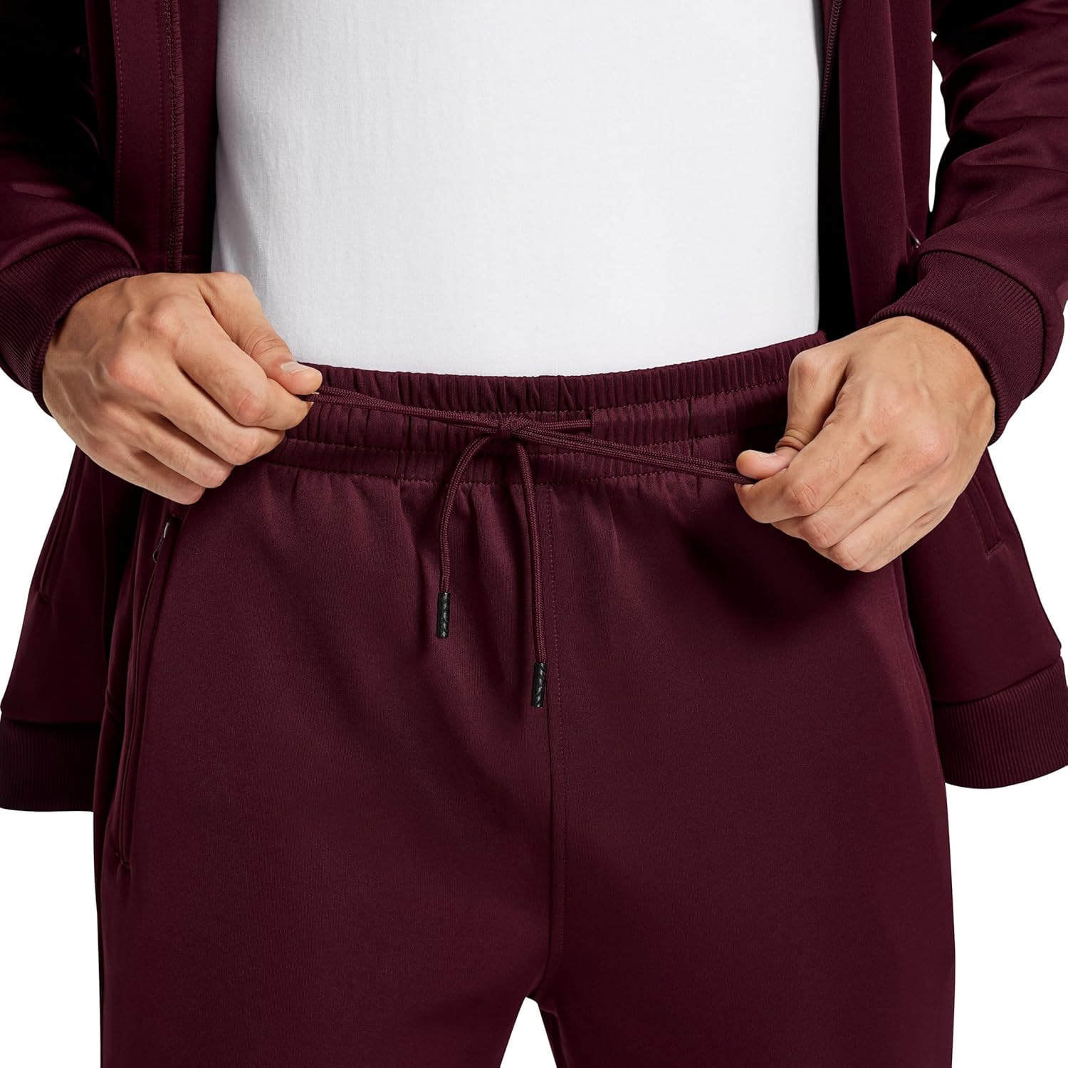 MoFiz Men's Tracksuits Sweatsuits for Men Athletic Set 2 Piece Track Suits Jogging Casual Warm Up Full Zip Running Sports Dark Red 2XL