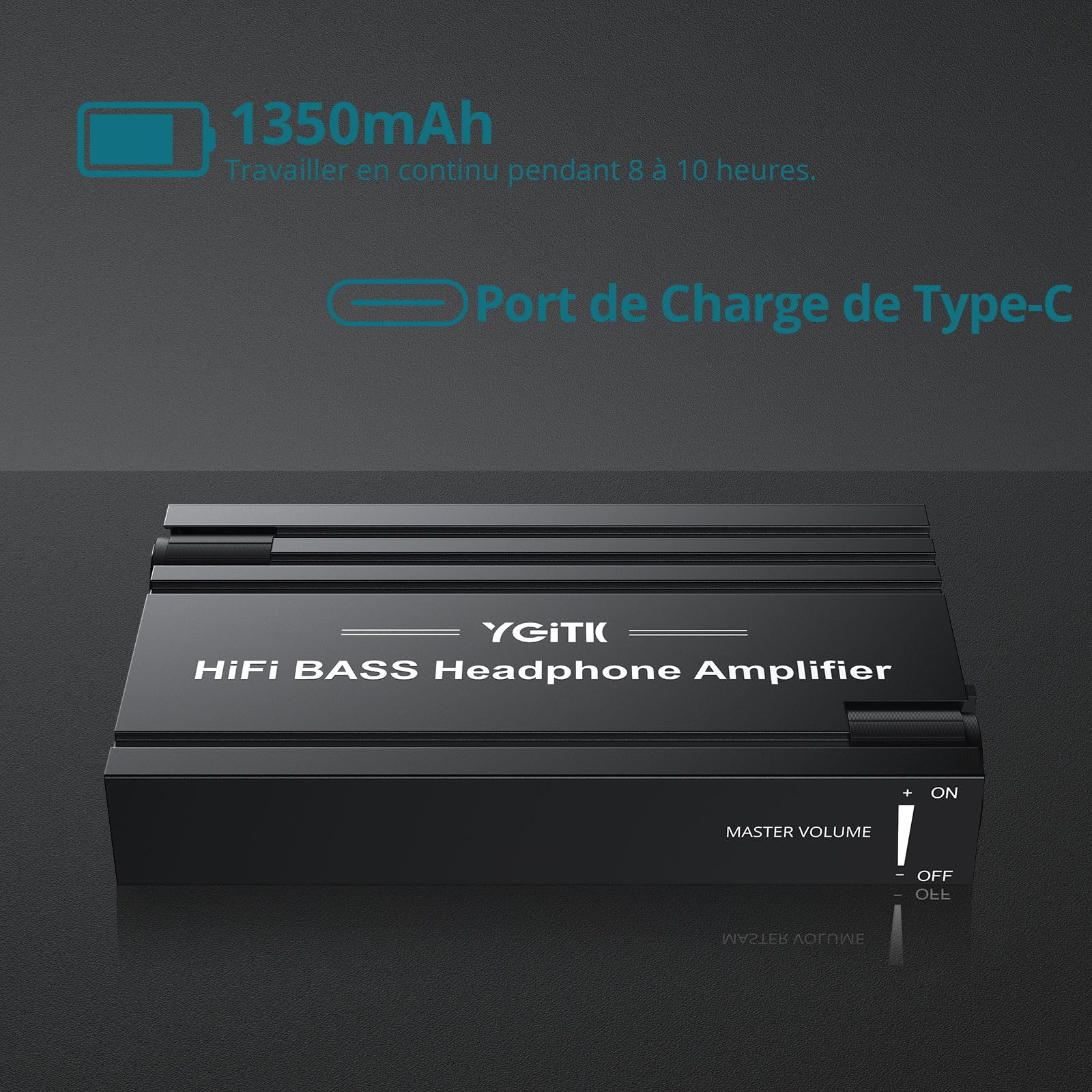 Amplificateur de Casque HiFi Bass Amplificateur de Casque HiFi 16-600Ω Sortie Stéréo Audio 3.5mm Portable et Rechargeable pour MP3/ MP4/ Téléphones/Ordinateur