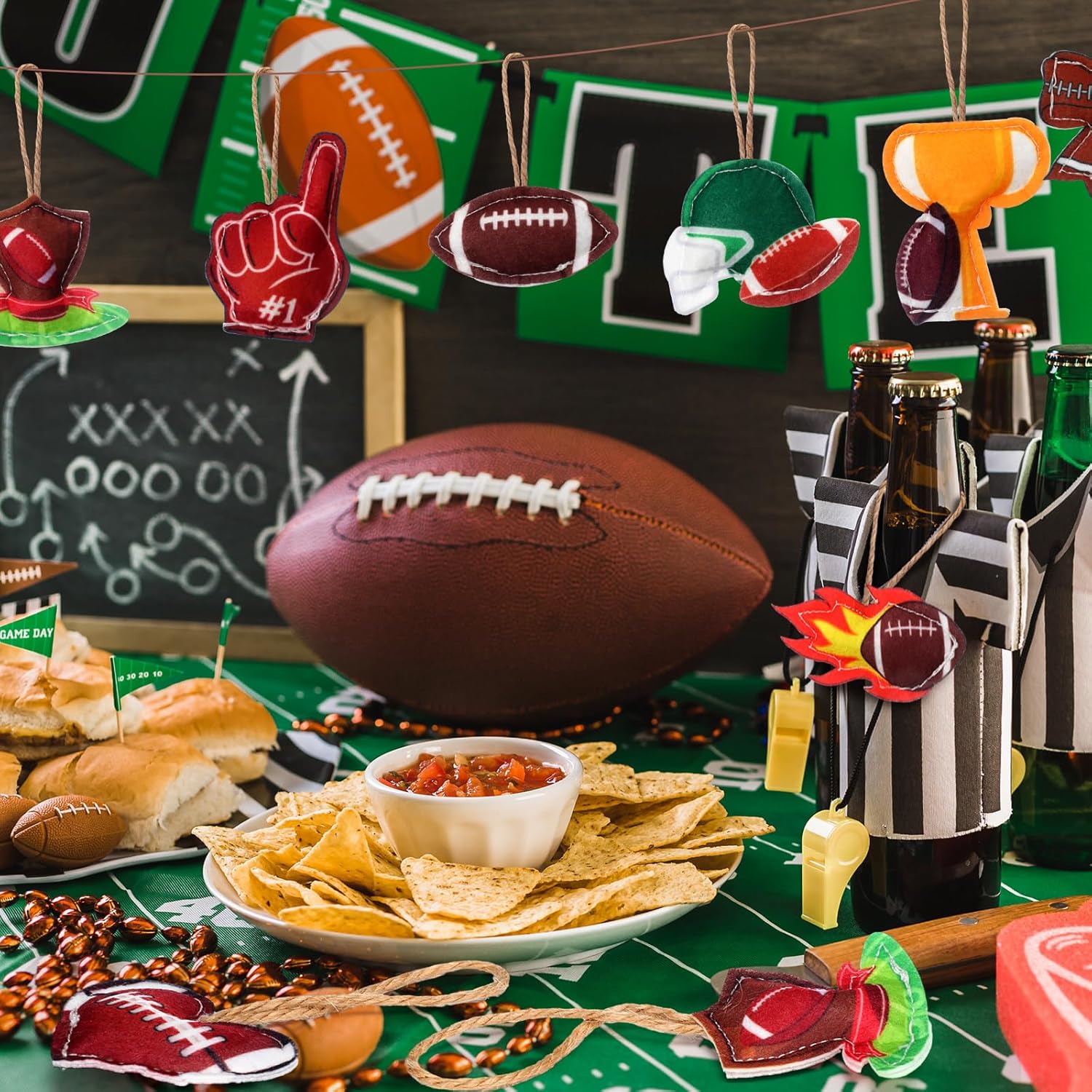 24 Pcs Football Tree Ornaments Football 3D Felt Hanging Ornaments with Ropes Sports Tree Decor for Bowl Game Day Party Supplies Favor Indoor Outdoor Gift DIY Crafts Decor - Image 4