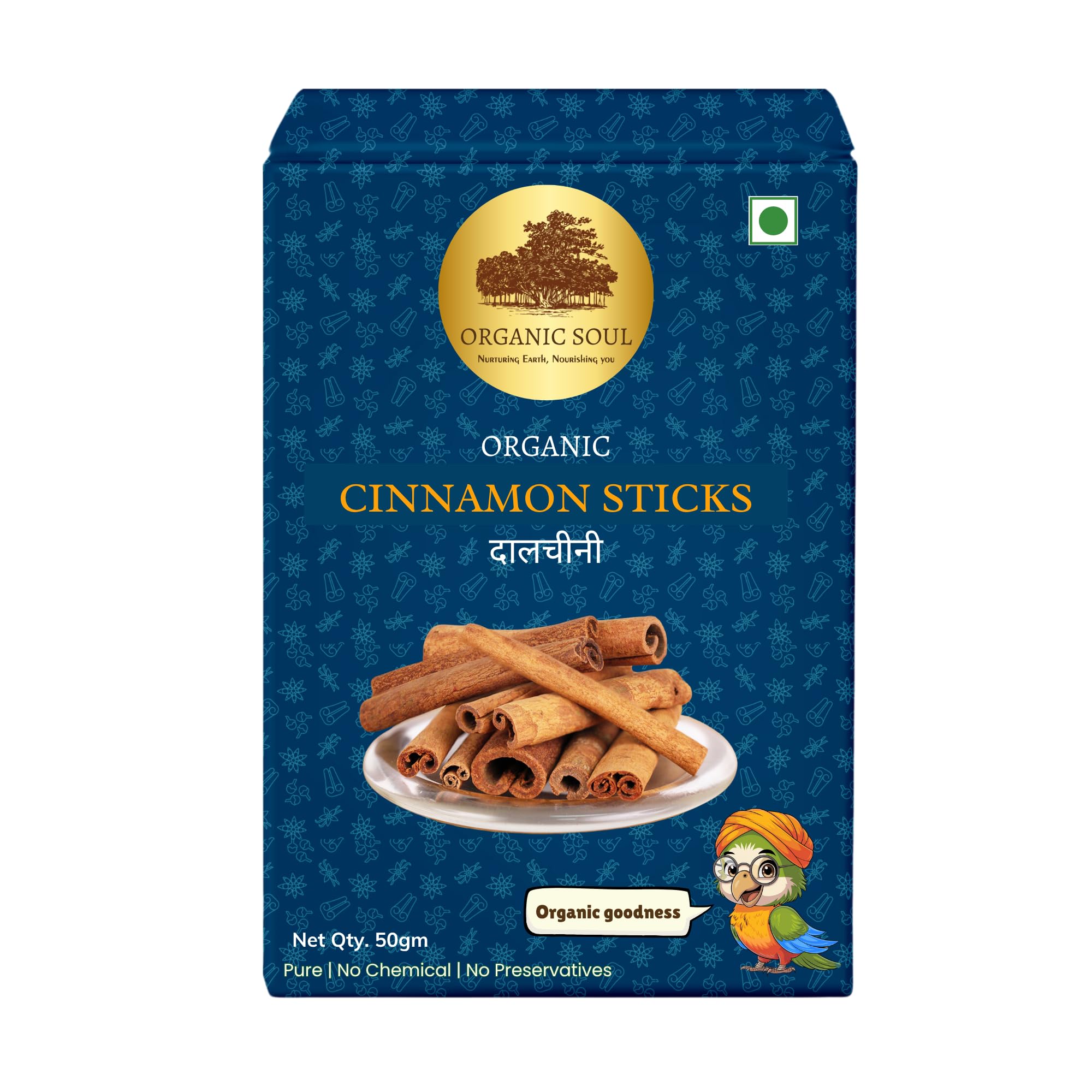 Organic Cinnamon Sticks Whole 50g /Cassia/Dalchini/Sabut Dal Chini/Karuvapatta/Organic Cinnamon 50gm Gluten Free and NO Additives