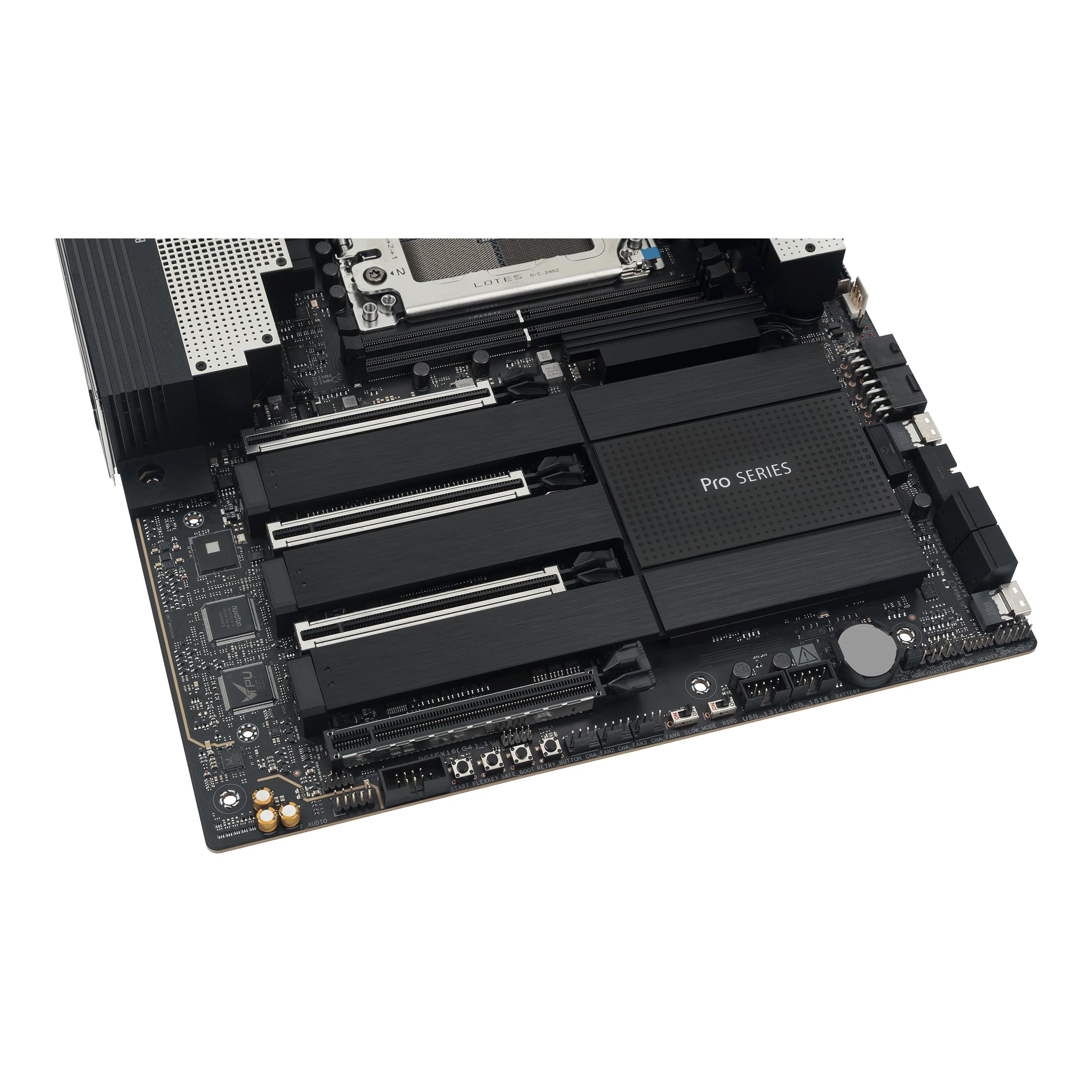 ASUS PRO WS TRX50-SAGE WIFI A, płyta główna AMD, gniazdo AMD sTR5 dla procesora do 96 rdzeni, 36 stopni zasilania, gniazdo DDR5 ECC R-DIMM, trzy gniazda M.2, trzy gniazda PCIe 5.0, USB-C 20 Gb/s