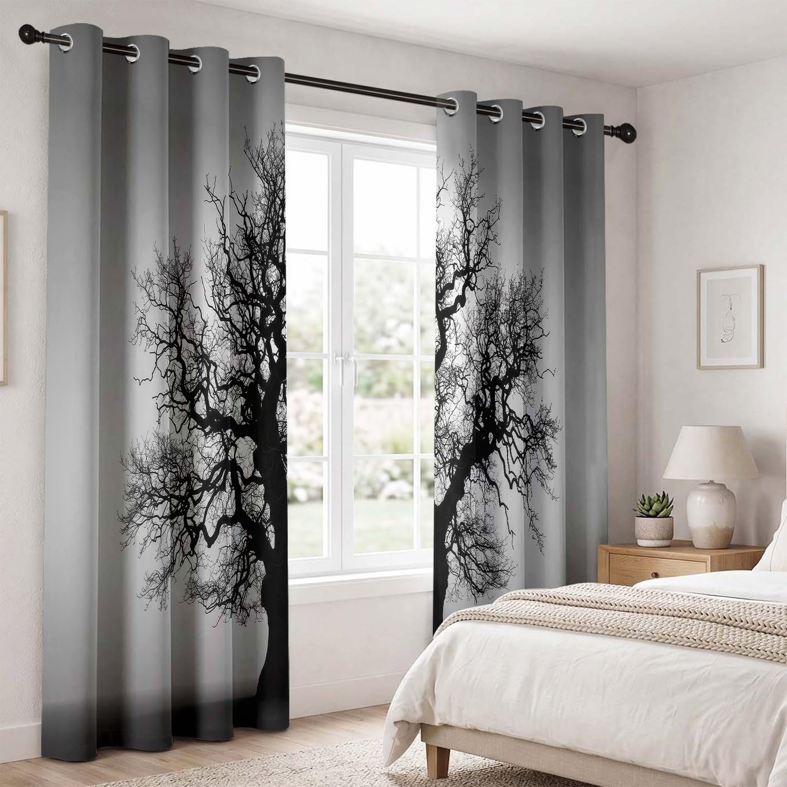 Générique Rideau Occultant Motif Forêt, 117L X 183H cm (2 Panneaux)