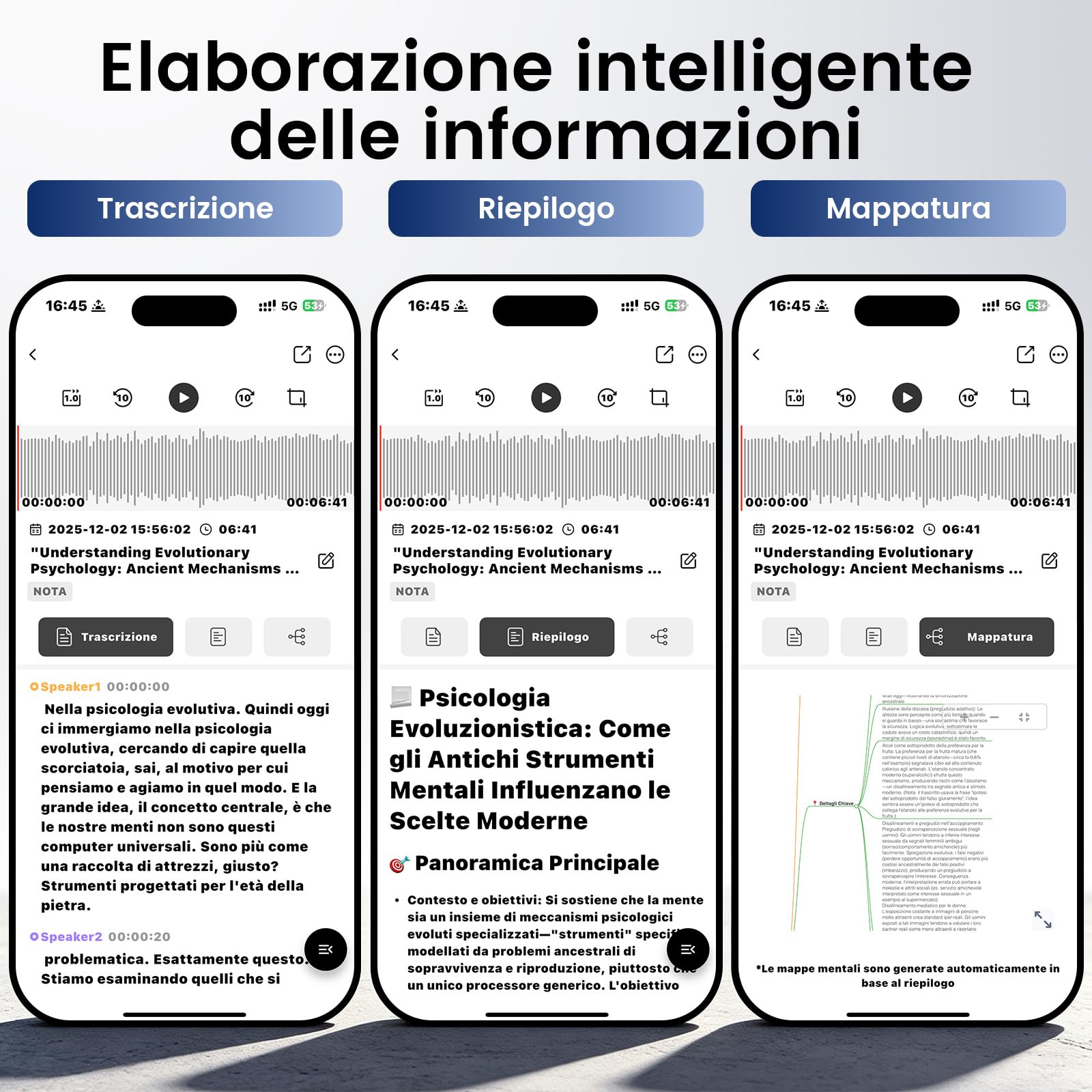 NEWYES Registratore Vocale AI con app dedicata,trascrivi e riepiloga,Durata della batteria di 35 ore,memoria da 64 GB per riunioni,lezioni,chiamate,affari, lezioni