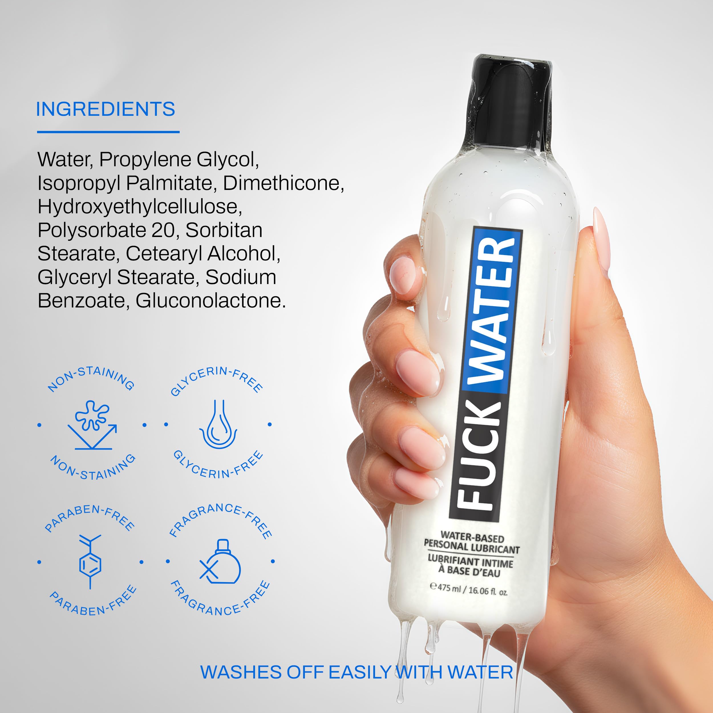 fuck water lubricant Fuck Water Original White .3oz Water Based Lubricant main image 1