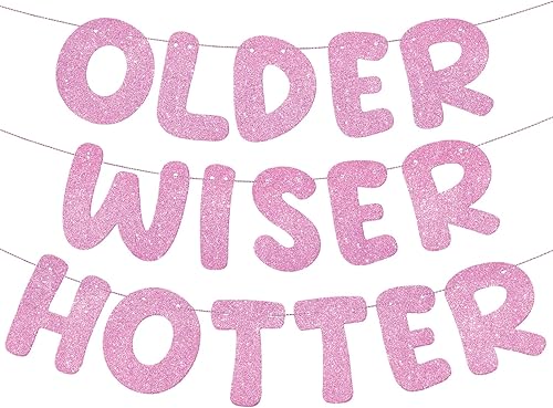 Miniatura 35 de Fulmoon Juego de 3 carteles de cumpleaños con purpurina para mujeres de 30, 40, 50, 60, 70, 80, cumpleaños, regalo (dorado)