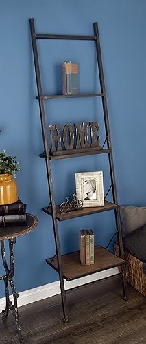 Miniatura 2 de Deco 79 Estantería de madera con 4 estantes, 20 x 14 x 77 pulgadas, color marrón