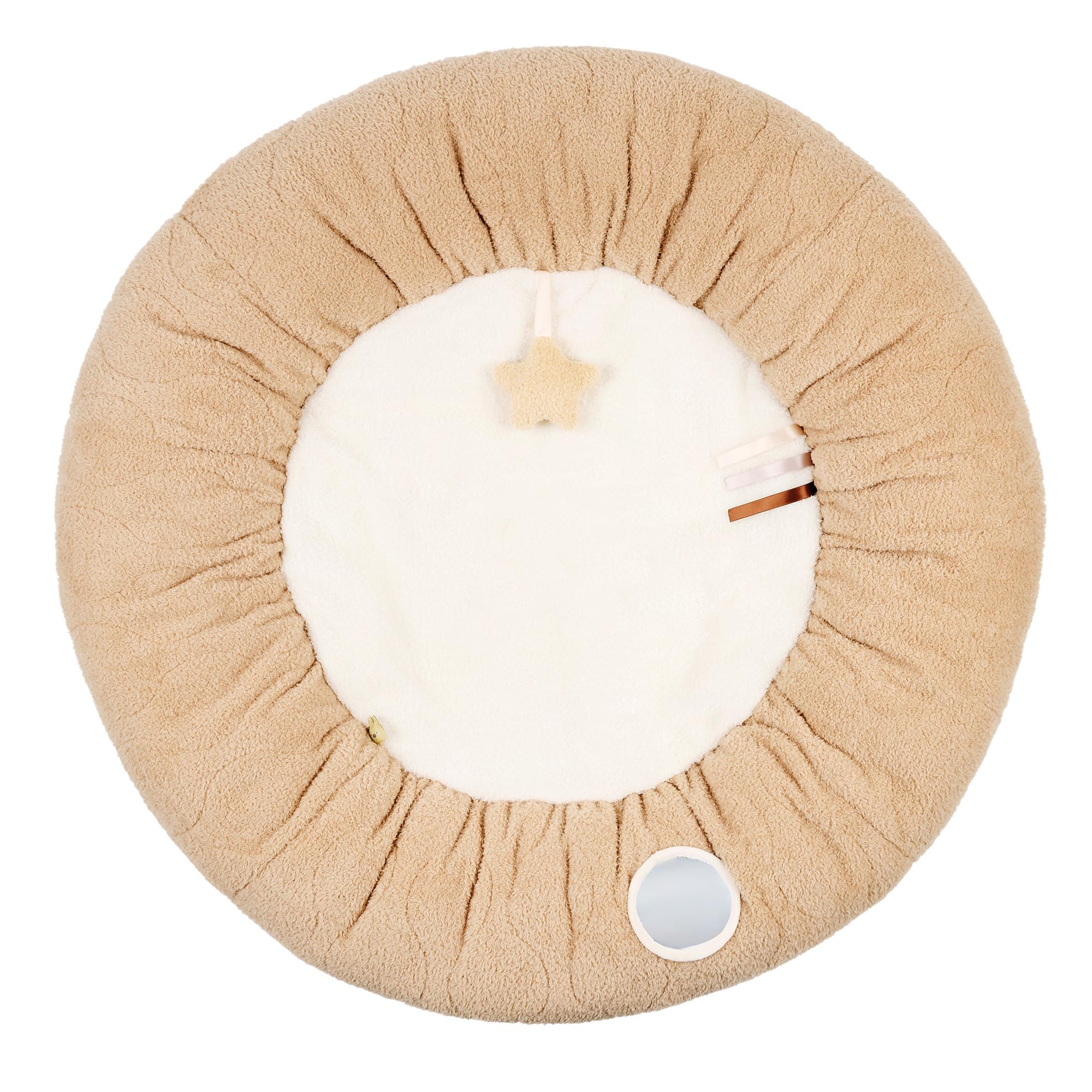 Nattou Tapis d'éveil avec Arche de jeu et différentes Activités, en polyester, env. 90 cm, Teddy, Blanc/brun clair