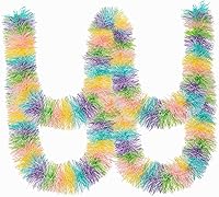 33FT Colorful Easter Tinsel Garland - Shiny Metallic Twist Hanging Decoration for Spring Holiday Door, Tree, Party Supplies