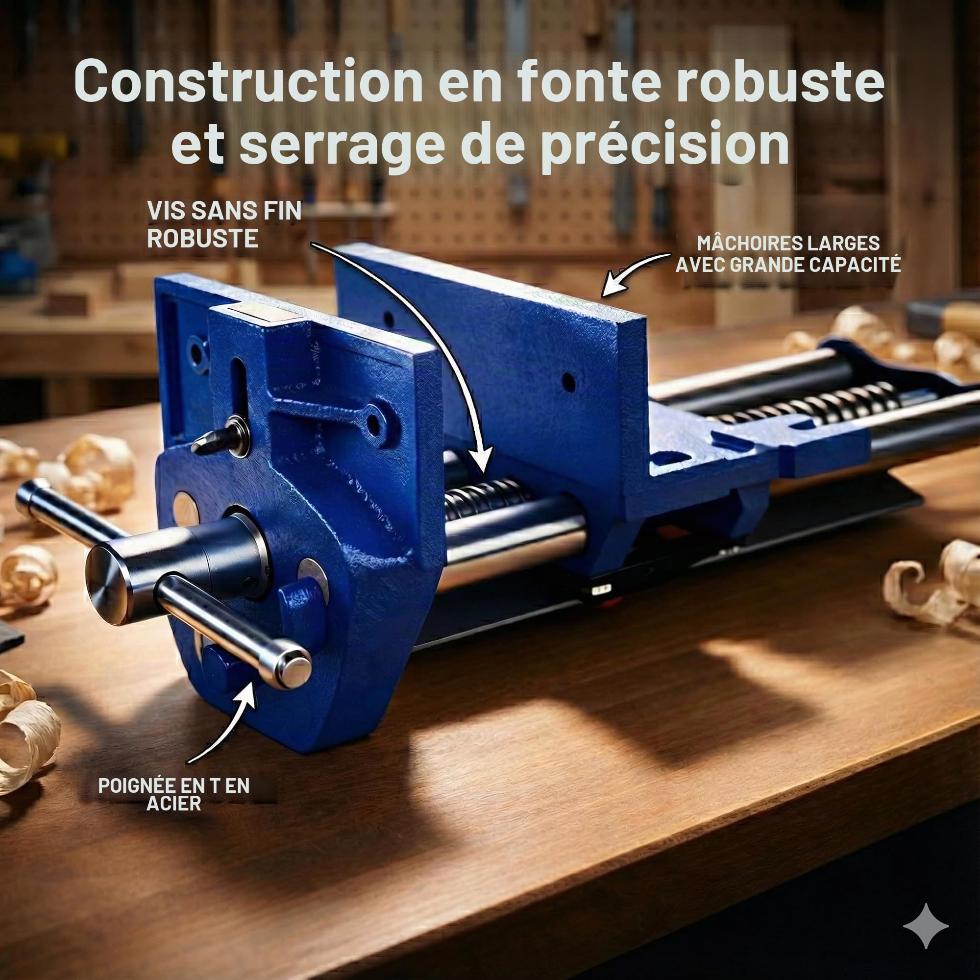 TOPWAY Étau à pince à bois robuste 9 "