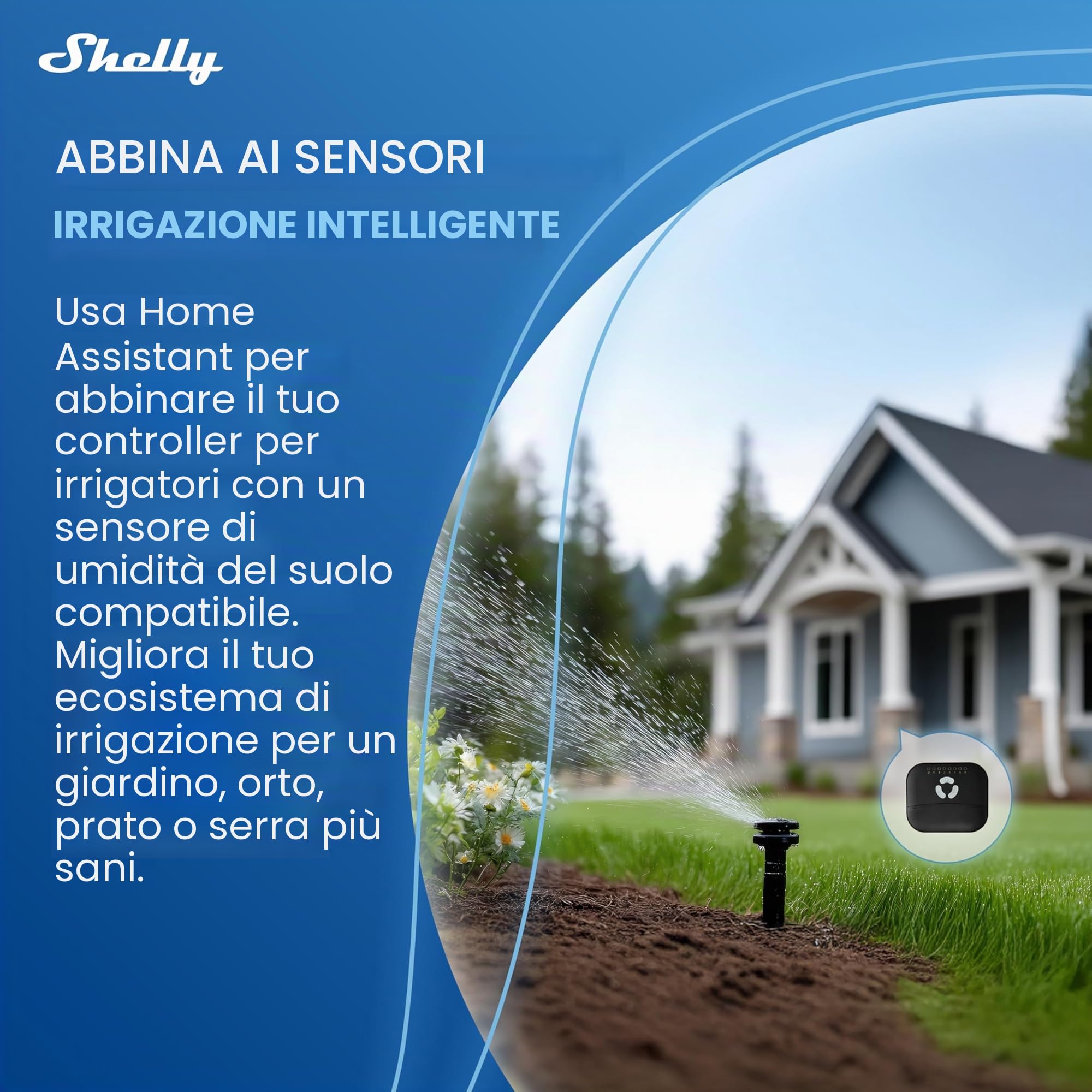 Shelly FrankEver Centralina Irrigazione FK-06X - 6-zone Wi-Fi Abilitato Controller per Irrigazione Intelligente, Sequenza delle Zone e Automazione, 24 V AC Uscite, Nessun Hub Richiesto