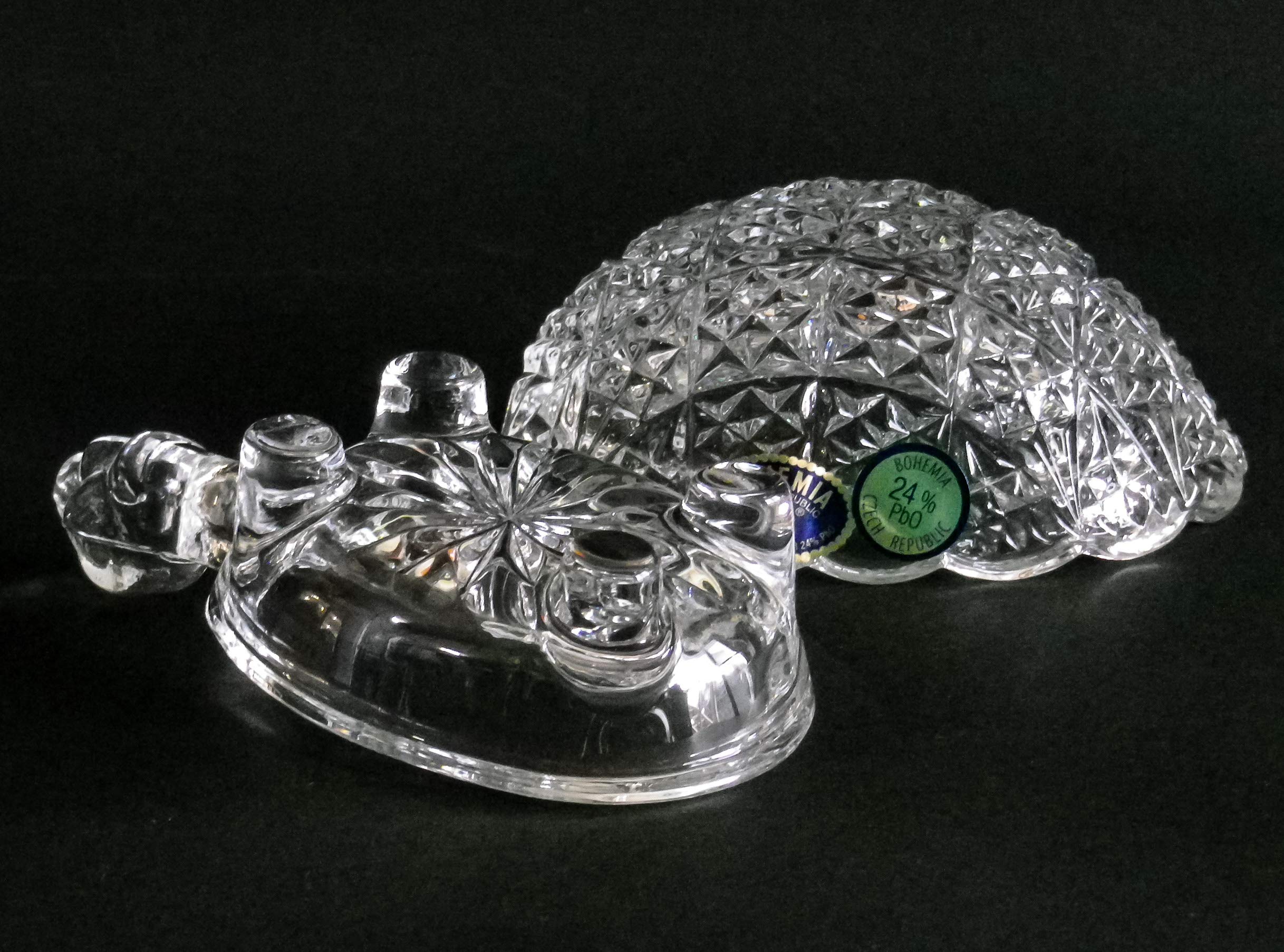 ボヘミアングラスの灰皿等小物入れ ボヘミアガラス クリスタル 500PK 灰皿 小物入れ 未使用品