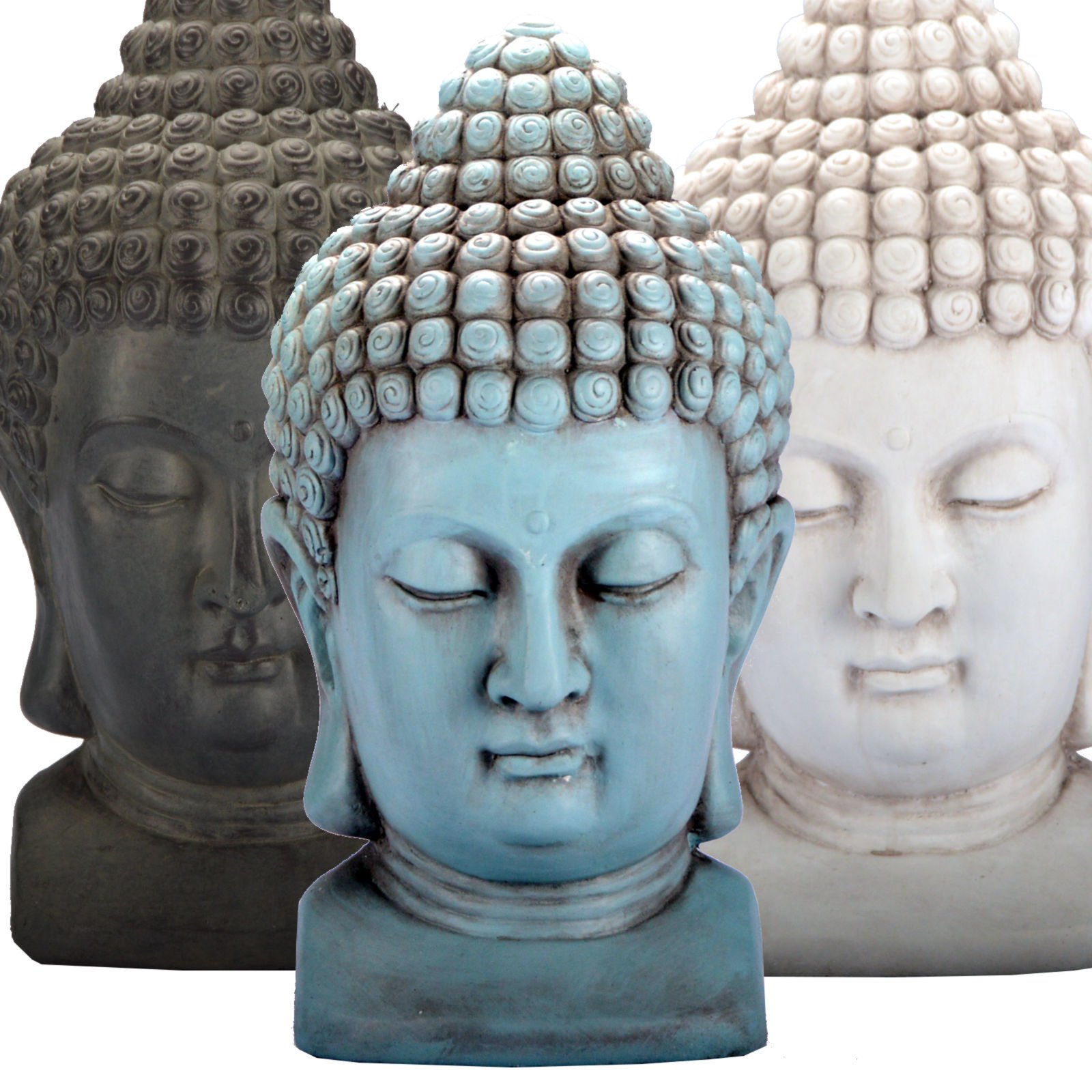 RiyashopBuddha Head Figure Decoration Interior Home Decoration Feng Shui Stone Decoration White