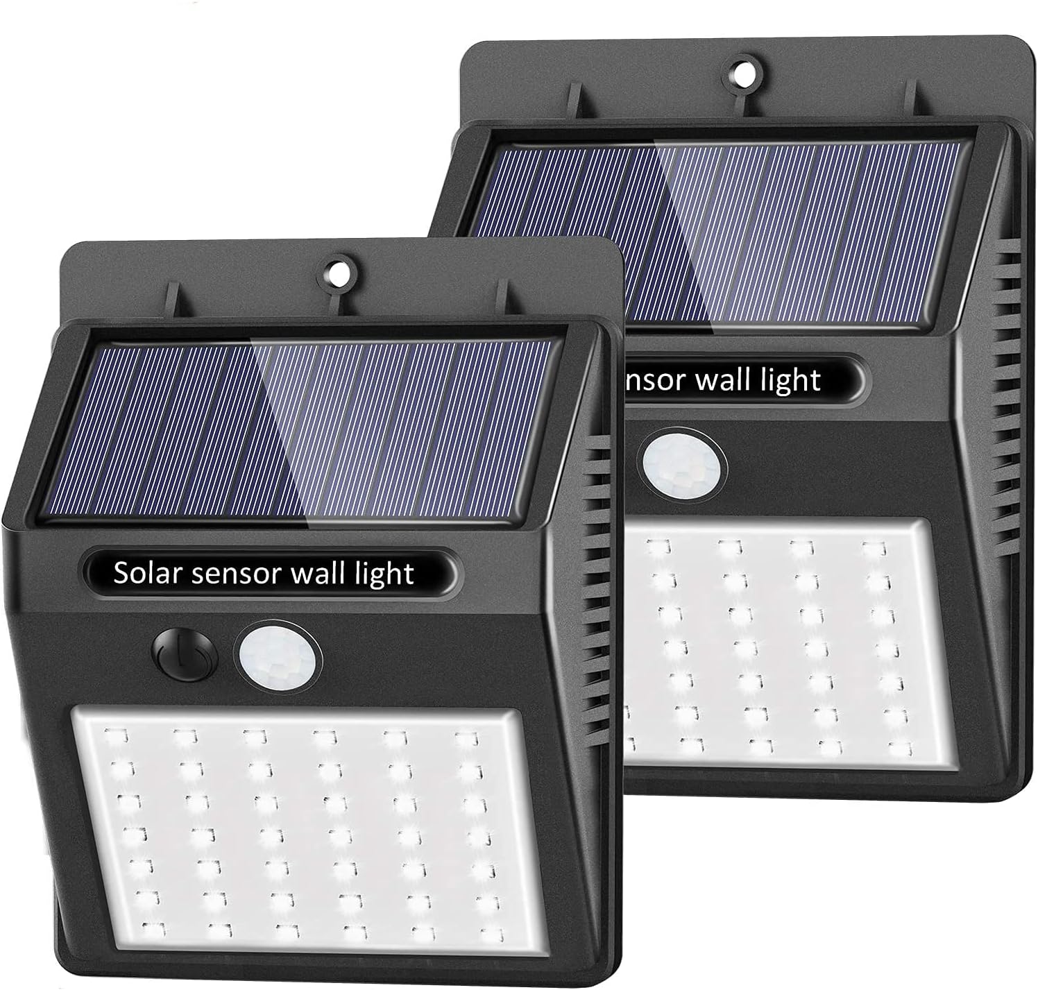 [Upgraded 42 LED] SEZAC Solar Lights Outdoor Solar Motion Sensor Lights with 120°Wide-Angle Detection, Waterproof Wireless Bright Solar Security Lights for Garage Yard Patio Garden Pathway (2 Pack)