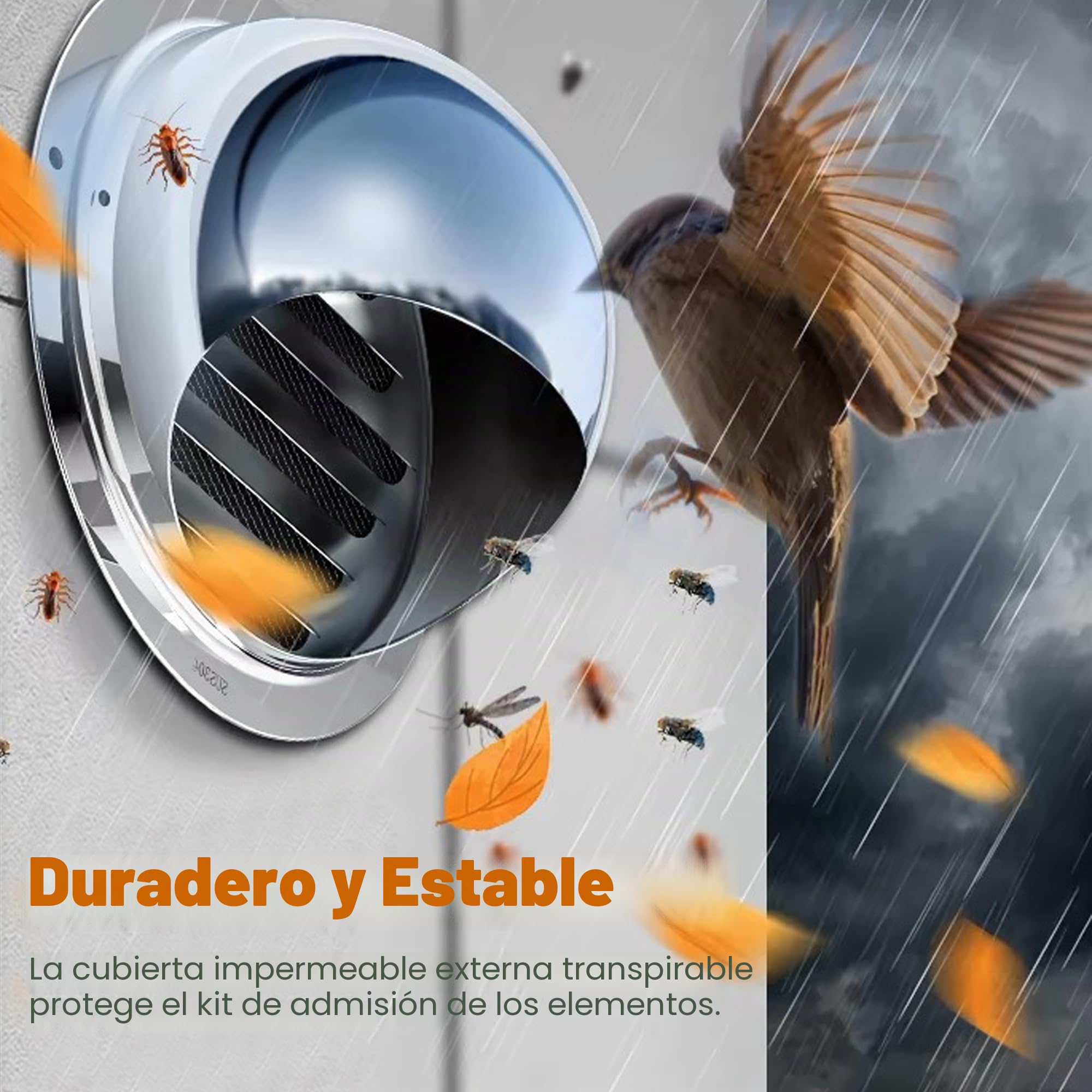 Kit de entrada de aire fresco para estufa de pellets, tubo de 2 x 60 pulgadas, cubierta transpirable y abrazaderas