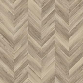 Allure Chevron Luxury Vinyl Flooring, Almond Honey Aspen 12" x 28" x 8mm Thick with 12mil Wear Layer, Click and Lock Installation, 1 Box 18.87 sqft