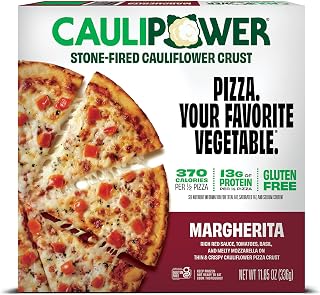 CAULIPOWER Frozen Margherita Stone-Fired Cauliflower Crust Pizza - Gluten-Free, 13g Protein, Good Fiber, 11.85oz