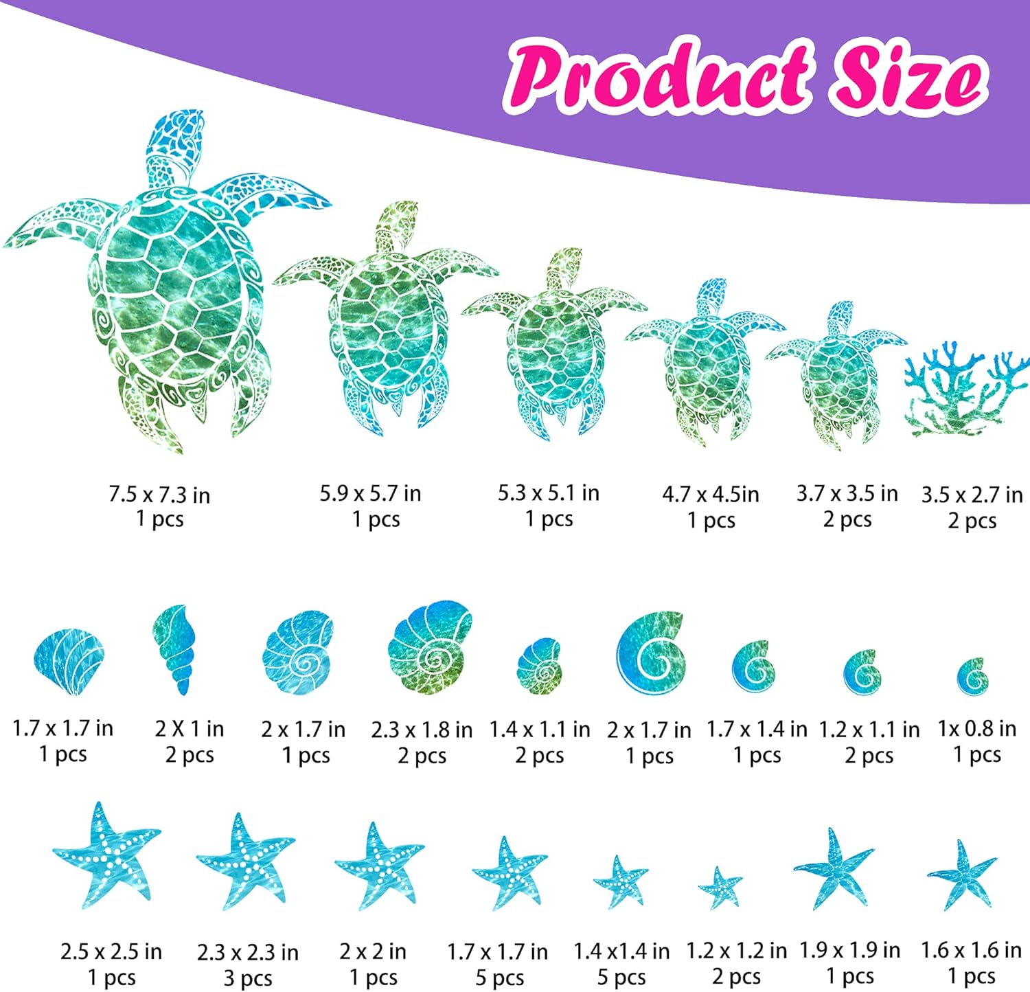 Desert Camel Sea Turtle Wall Decals Stickers Glow in The Dark Vinyl Ocean Under Bathroom Decor for Kids Life Bedroom Nursery Birthday Gifts, Sky Blue