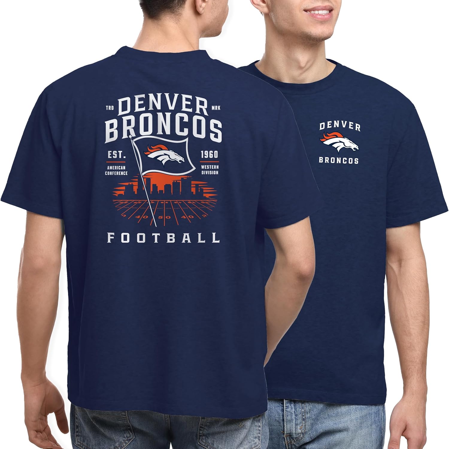 Junk Food NFL - Field Flag - Officially Licensed Adult Short Sleeve Fan Tee for Men and Women