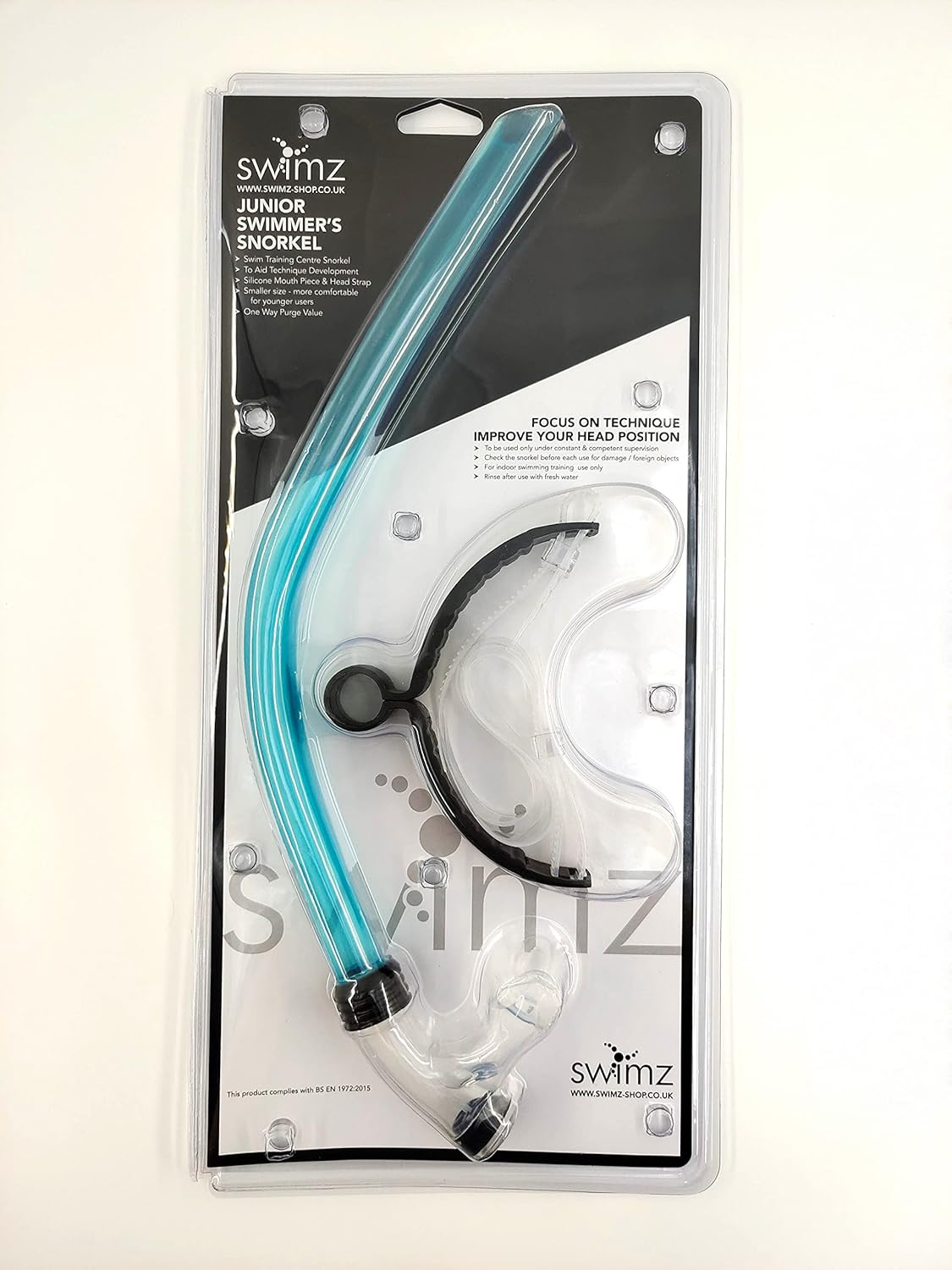 Swimz Junior Centre Swim Training Snorkel Blue, Junior Front Snorkel