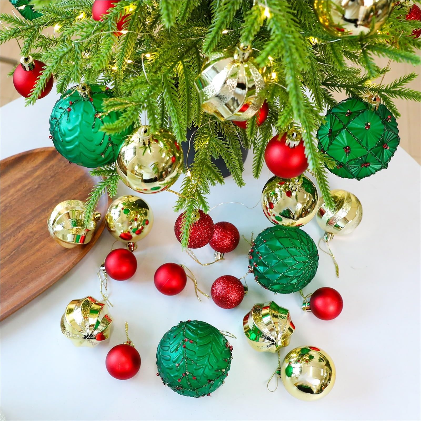 Baumschmuck 36 Stück Dekorative Weihnachtskugeln Aus Kunststoff Weihnachtskugeln(Multi-Colored C)