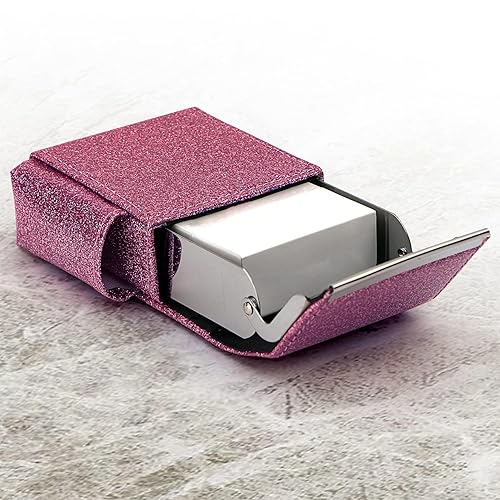 Miniatura 32 de Caja de cigarrillos deslizante de piel sintética con soporte para encendedor y trabilla para cinturón para hombres y mujeres, unisex A